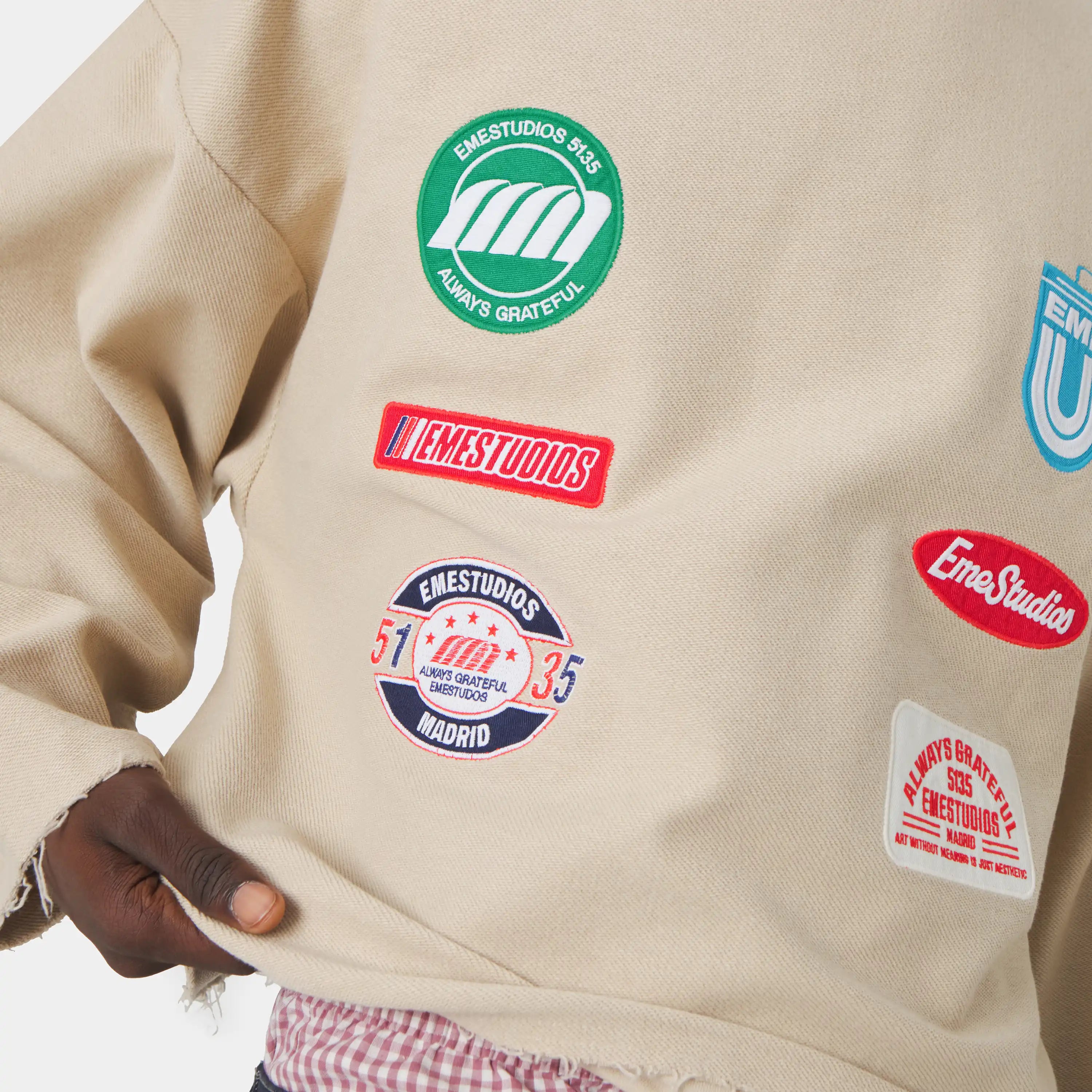 Patches Sand Oversized Crewneck Sweatshirts Eme Studios