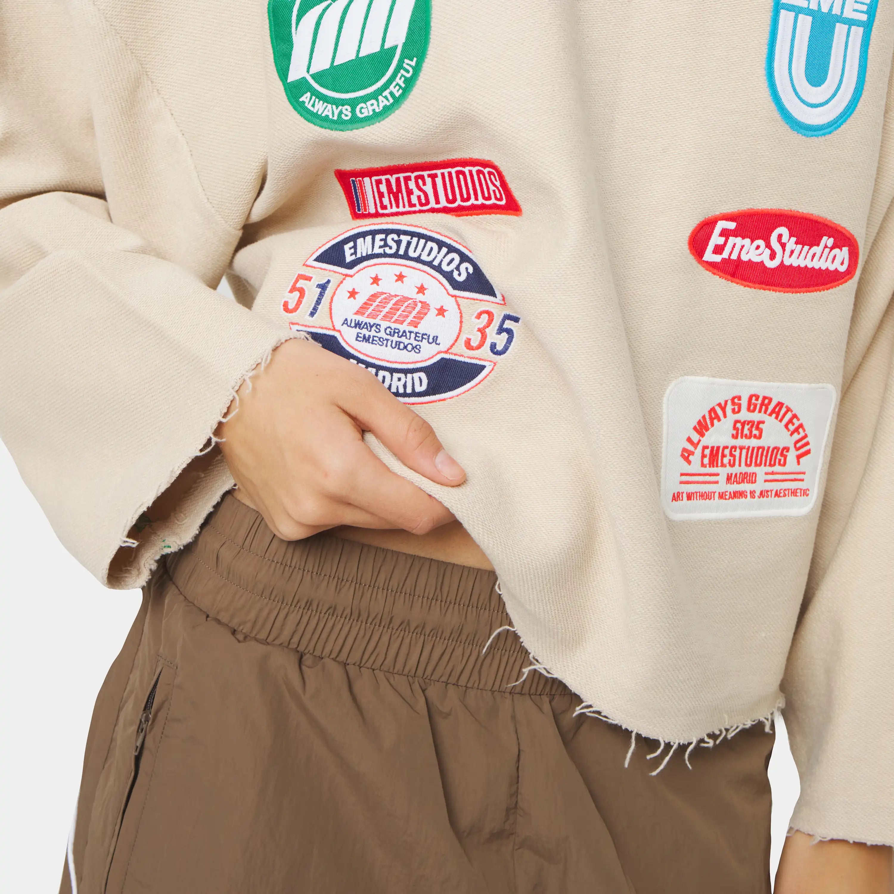 Patches Sand Oversized Crewneck Sweatshirts Eme Studios