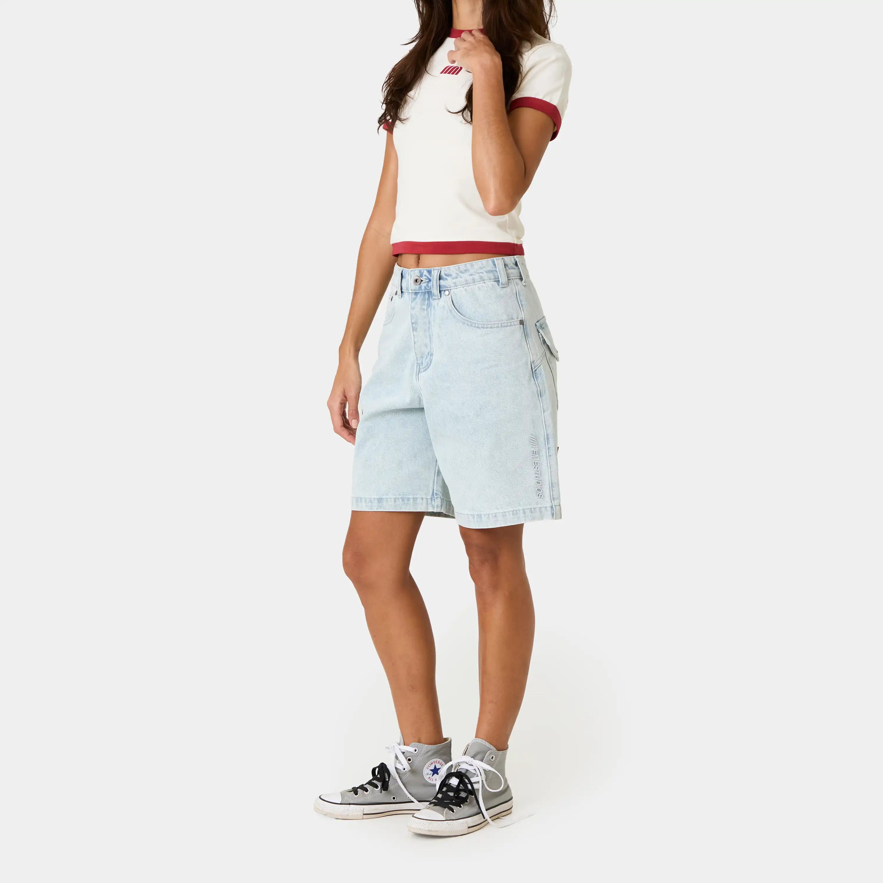 Jacker Blue Denim Shorts Shorts Eme Studios