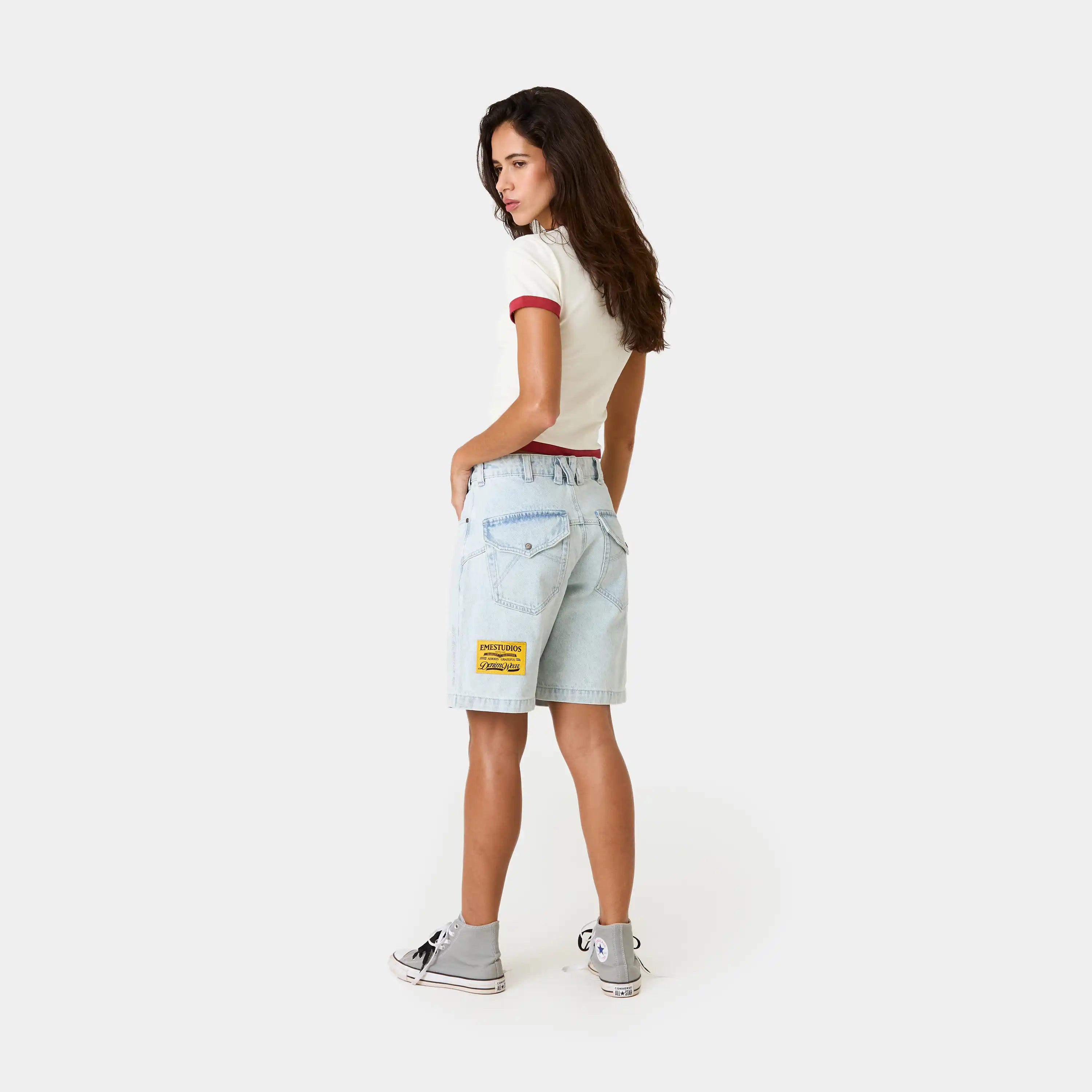 Jacker Blue Denim Shorts Shorts Eme Studios