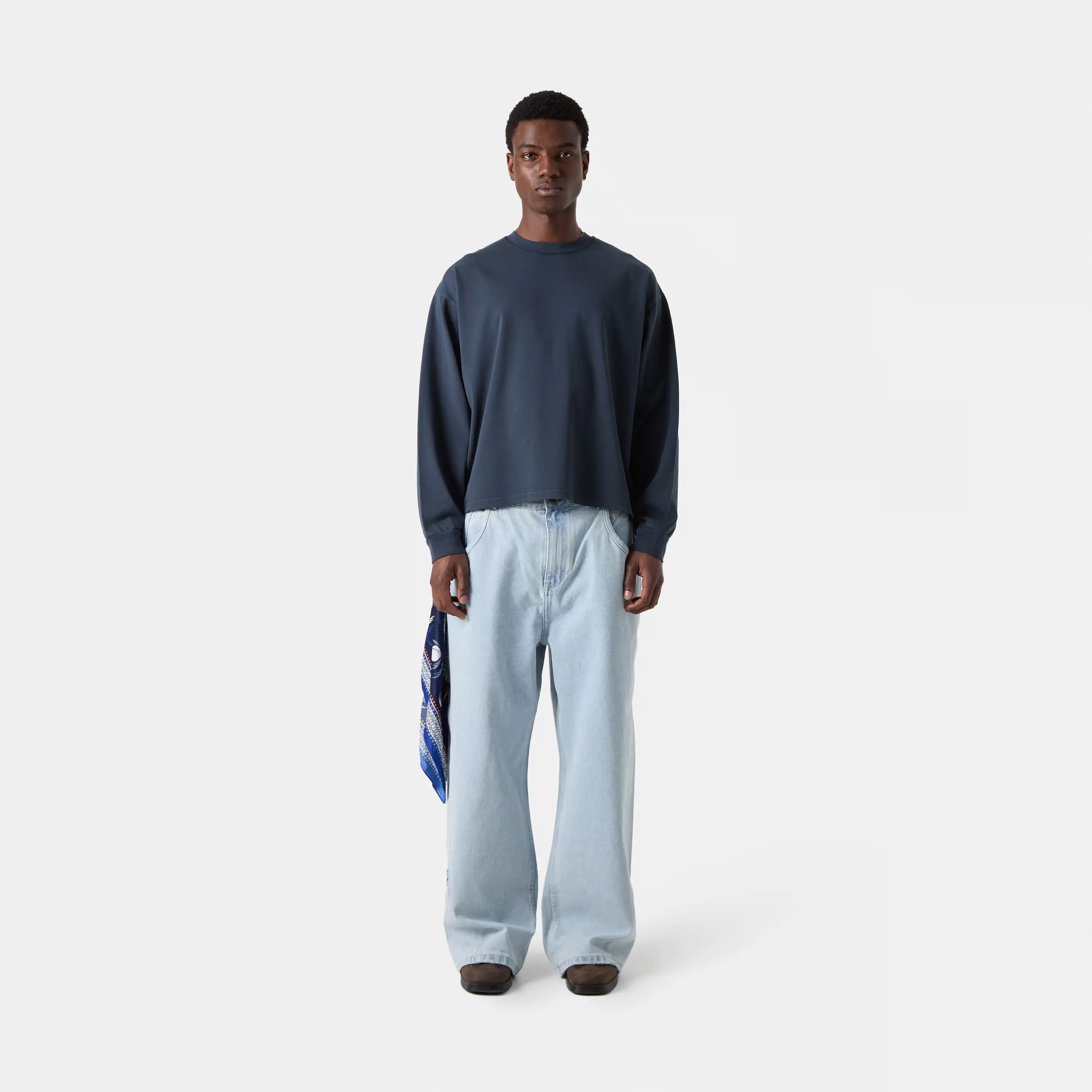 Basic Navy Long Sleeve T-shirts eme