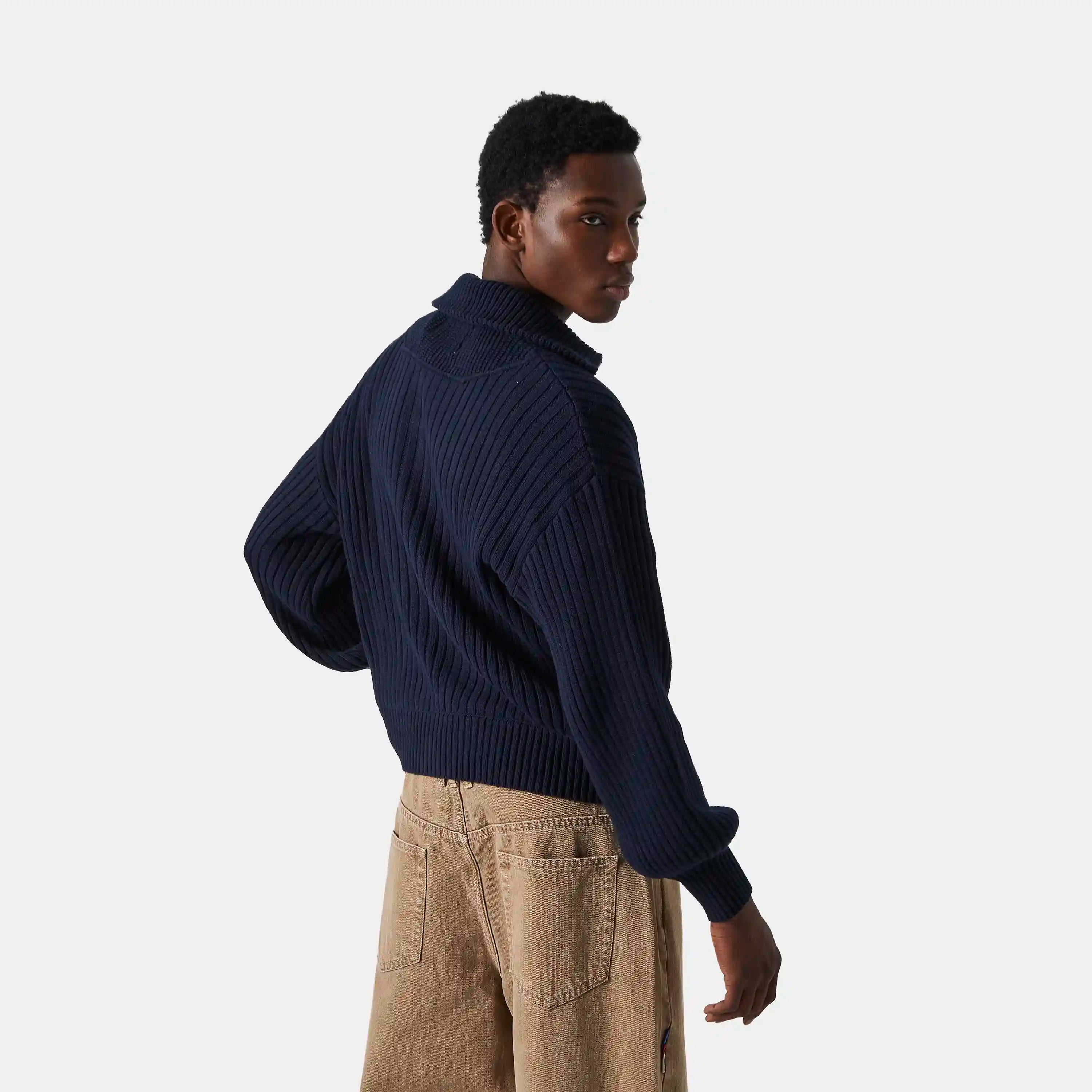 Nobly Knit Navy Half Zip Knitwear eme
