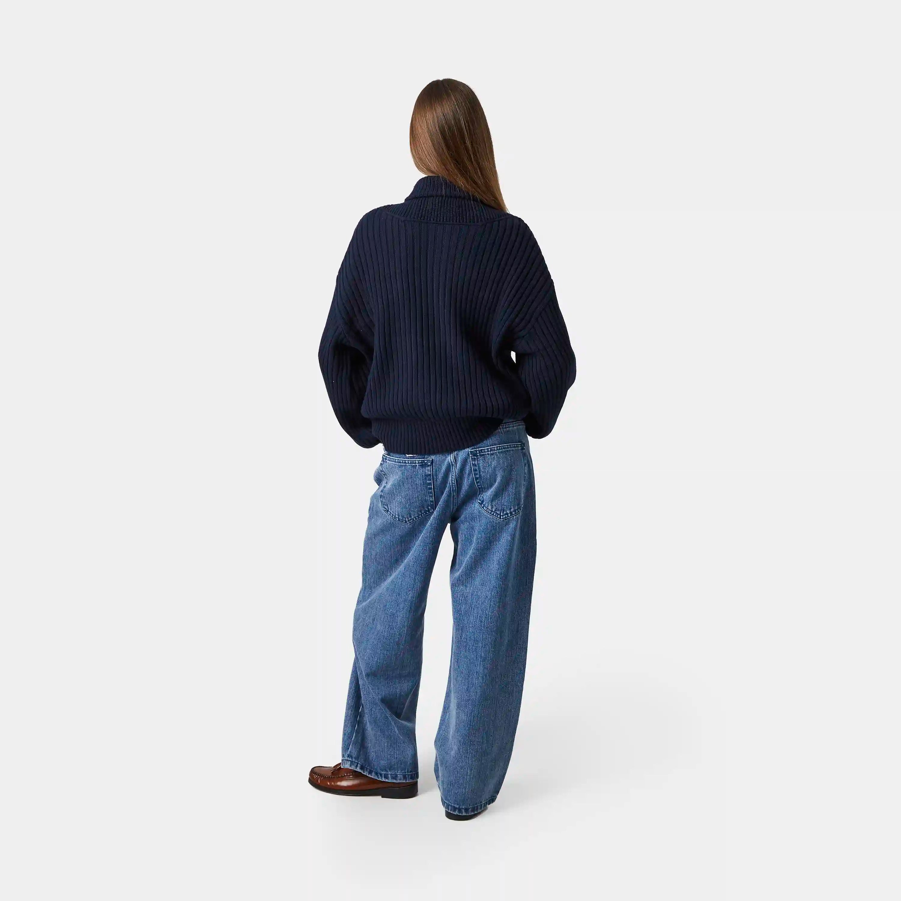 Nobly Knit Navy Half Zip Knitwear eme