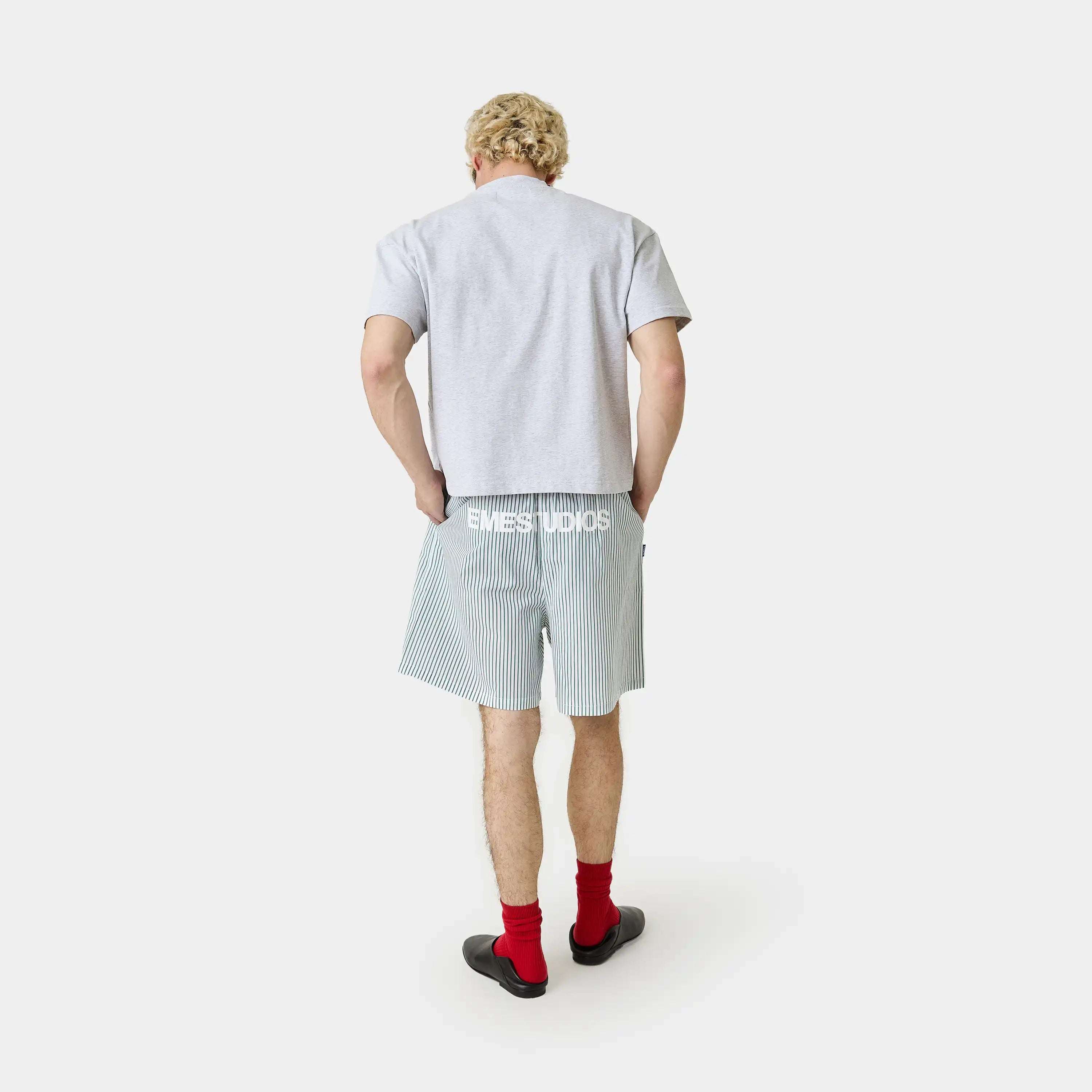 Jammies LS Green Striped Shorts eme