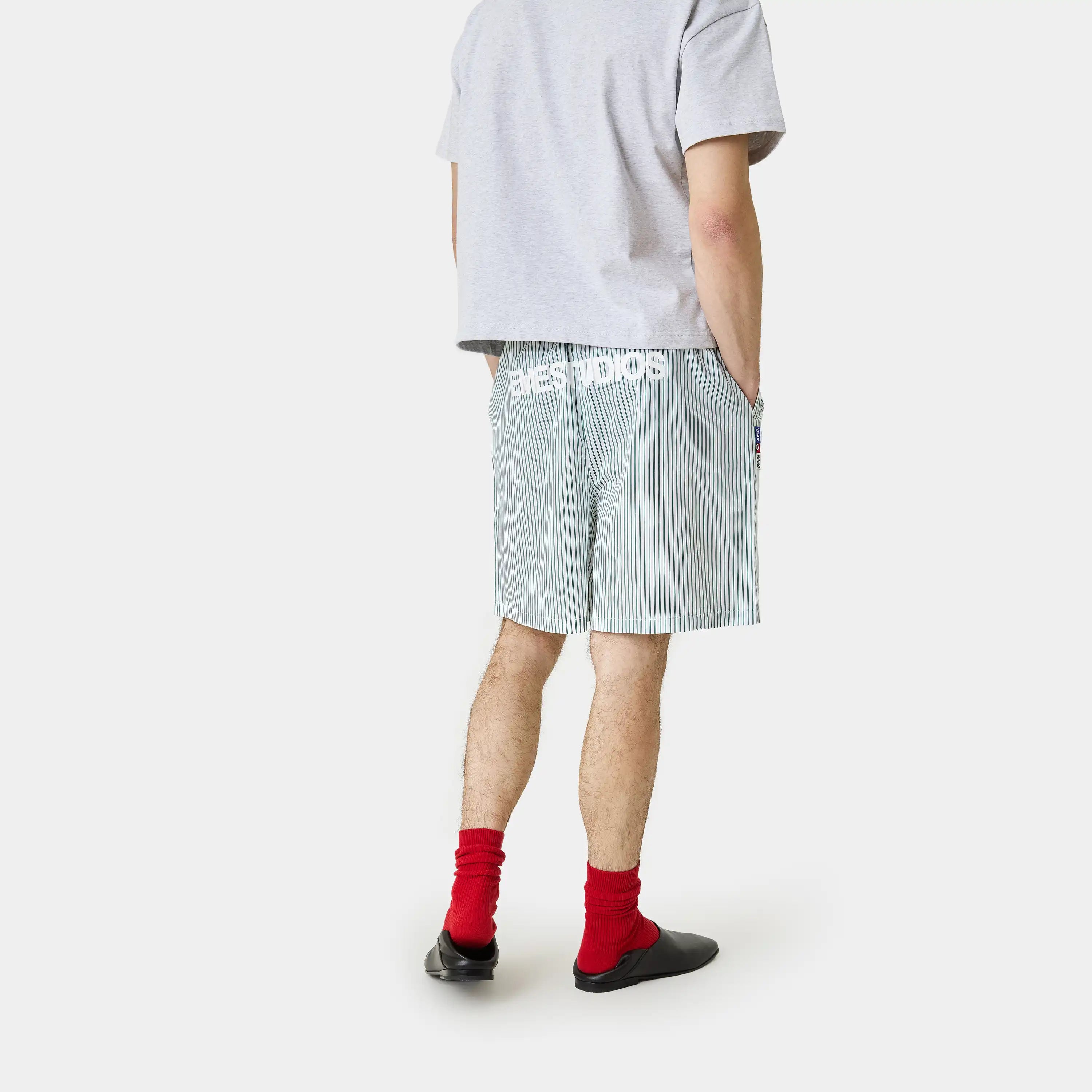 Jammies LS Green Striped Shorts eme