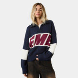 Thrill Navy Zipper Knit Knitwear eme