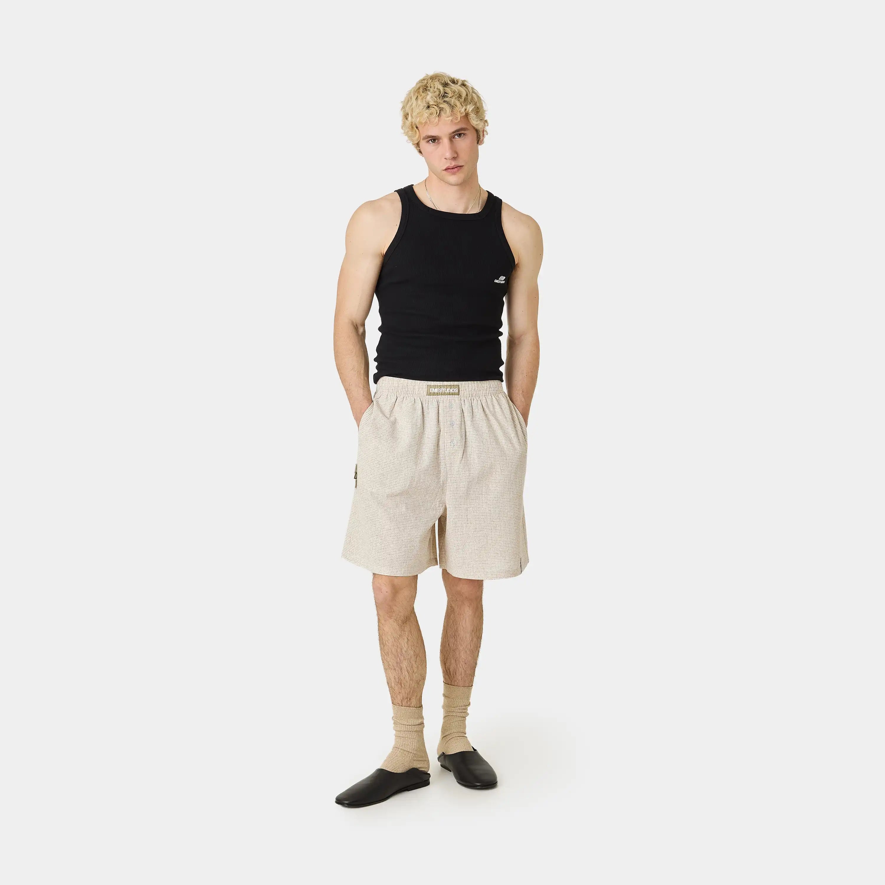 Llaut Jammies LS Off Sand Vichy Shorts eme