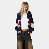 Thrill Navy Zipper Knit Knitwear eme