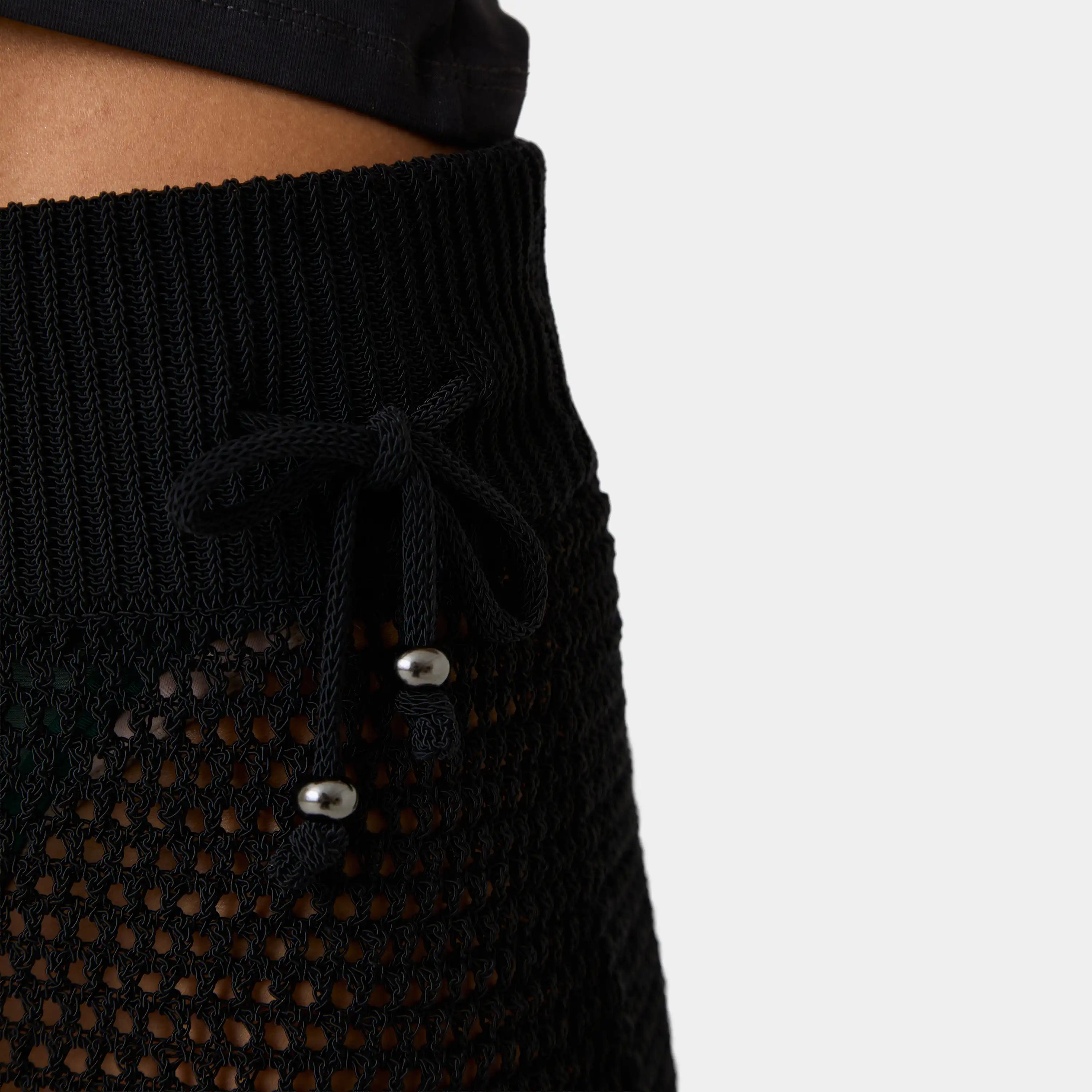 Barceloneta Black Crochet Shorts Woman Pants Eme Studios