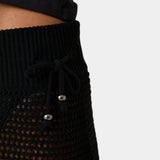 Barceloneta Black Crochet Shorts Woman Pants Eme Studios