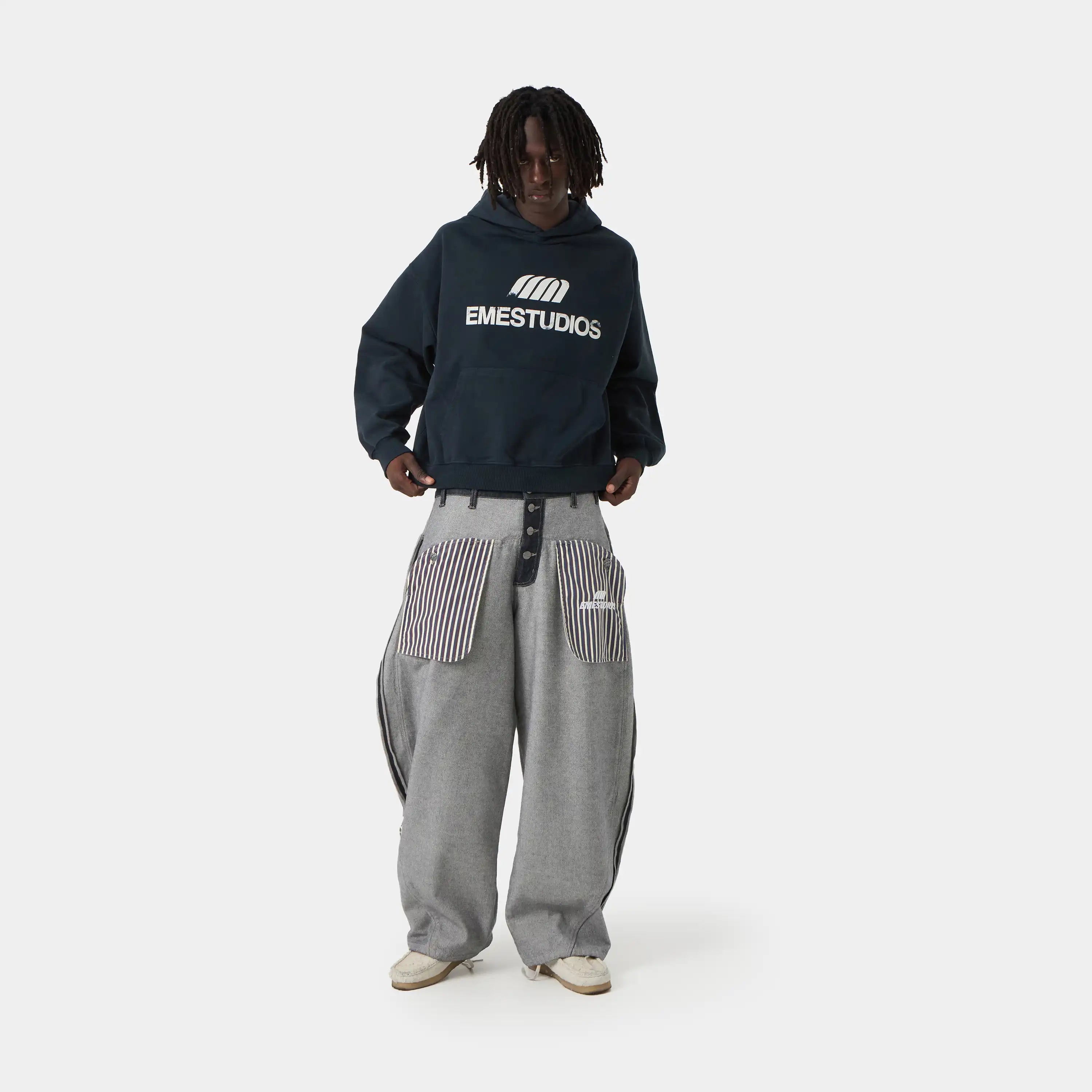 Brook Navy Oversized Hoodie Hoodies Eme Studios