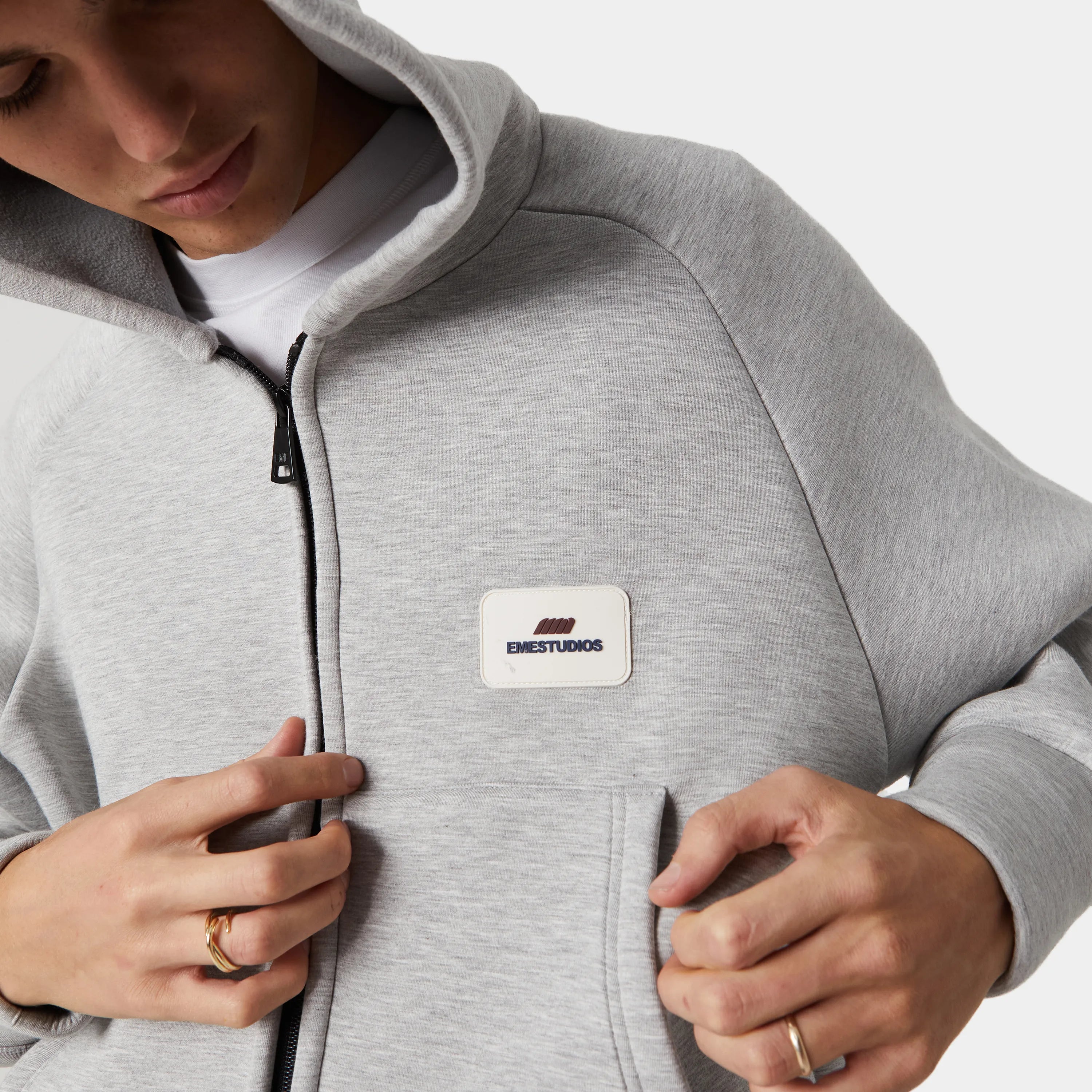 Groovy Heather Grey Neoprene Jacket Hoodies eme