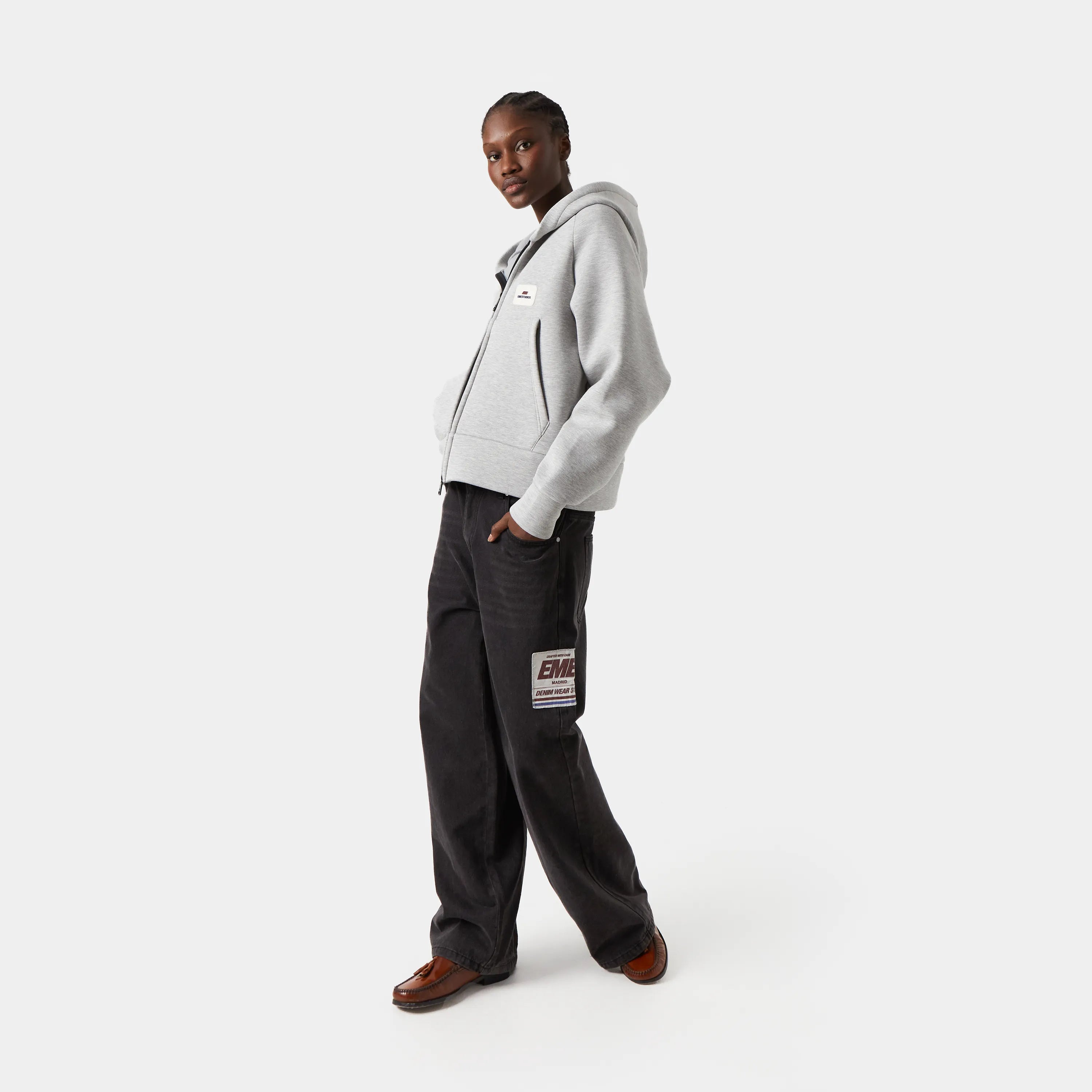 Groovy Heather Grey Neoprene Jacket Hoodies eme