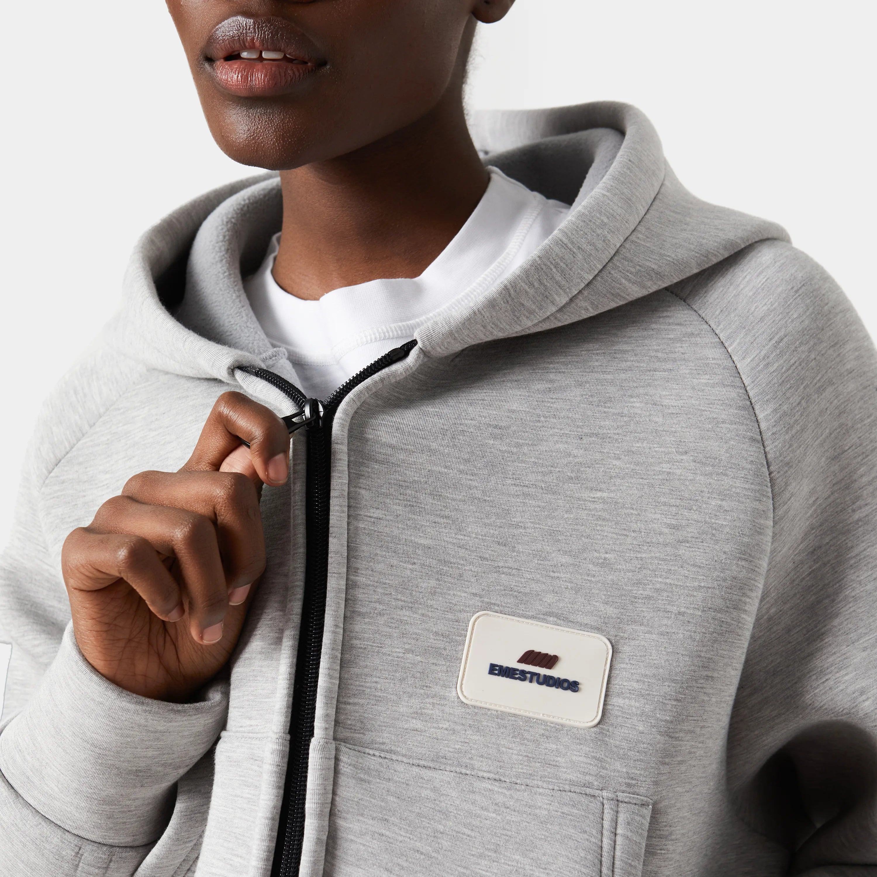 Groovy Heather Grey Neoprene Jacket Hoodies eme