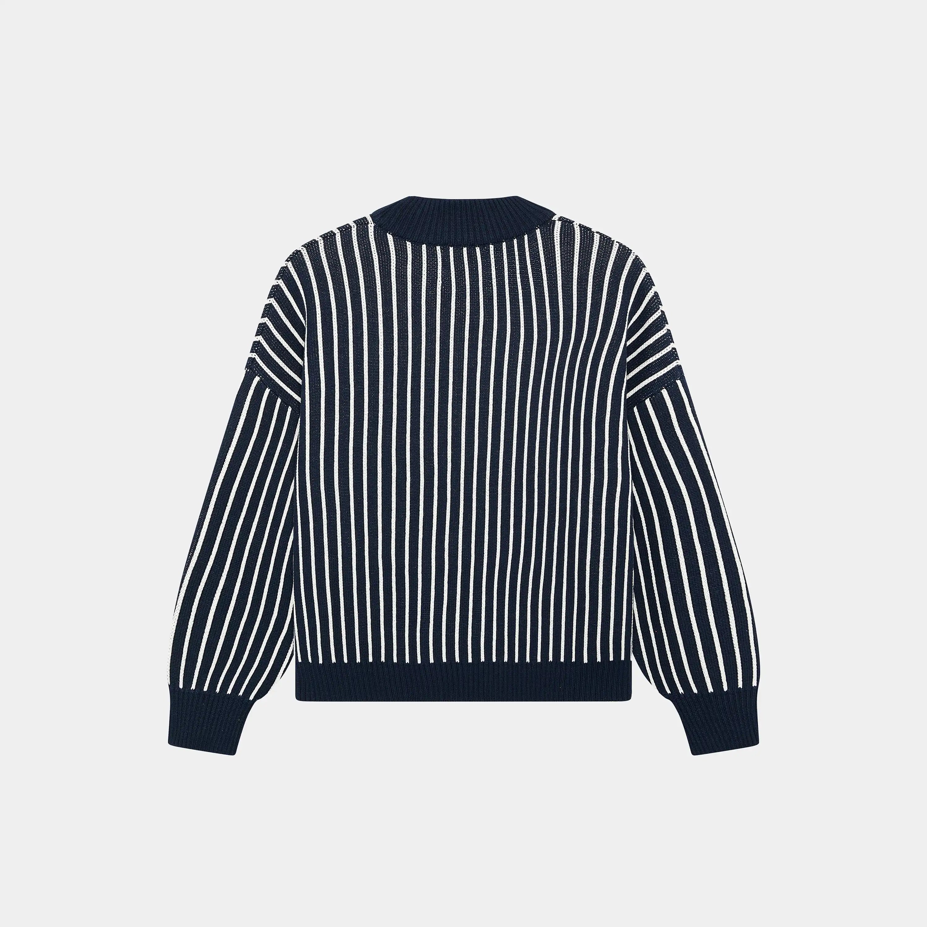 Badge Navy Stripes Knit Sweater Knitwear eme