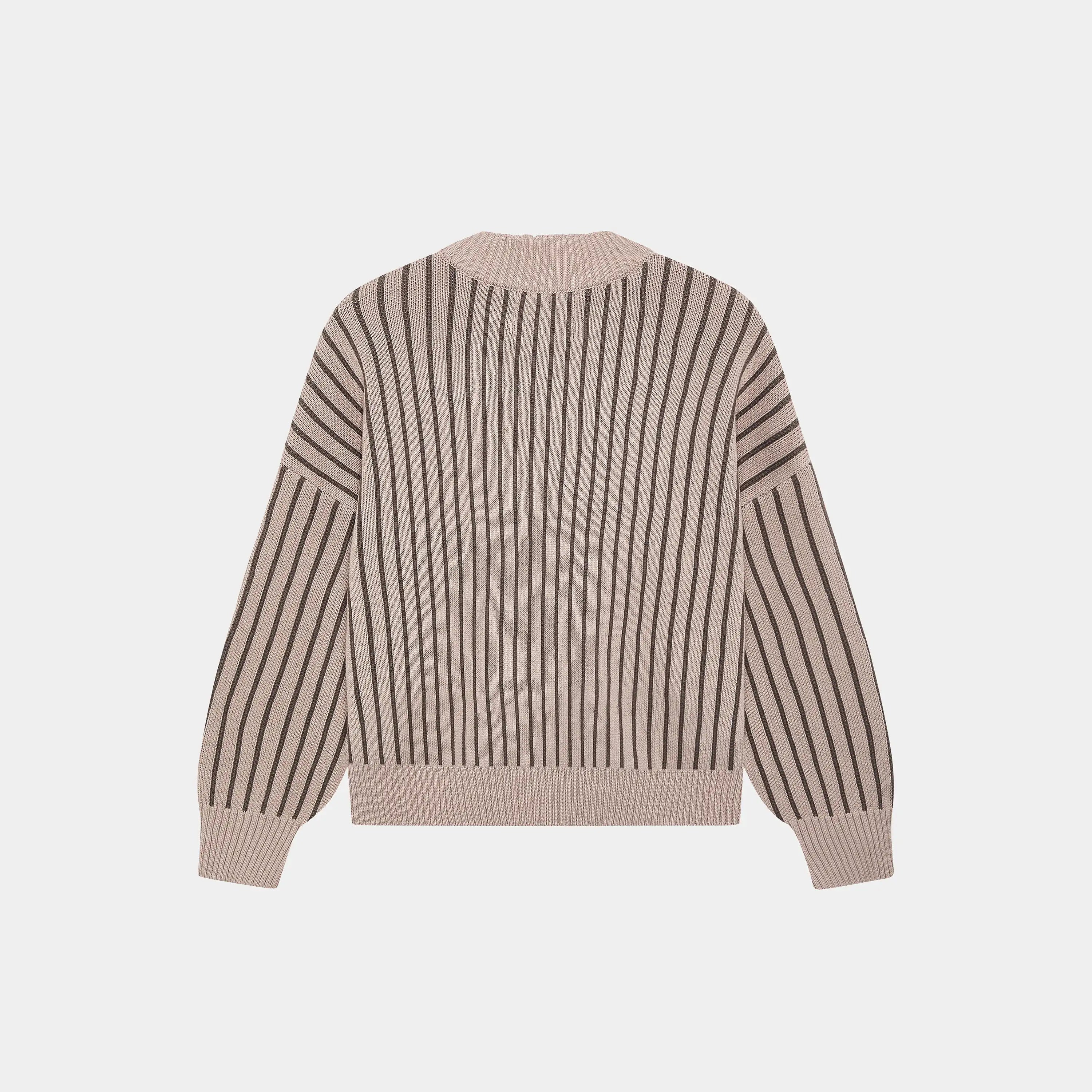 Badge Muddy Brown Stripes Knit Sweater Knitwear eme