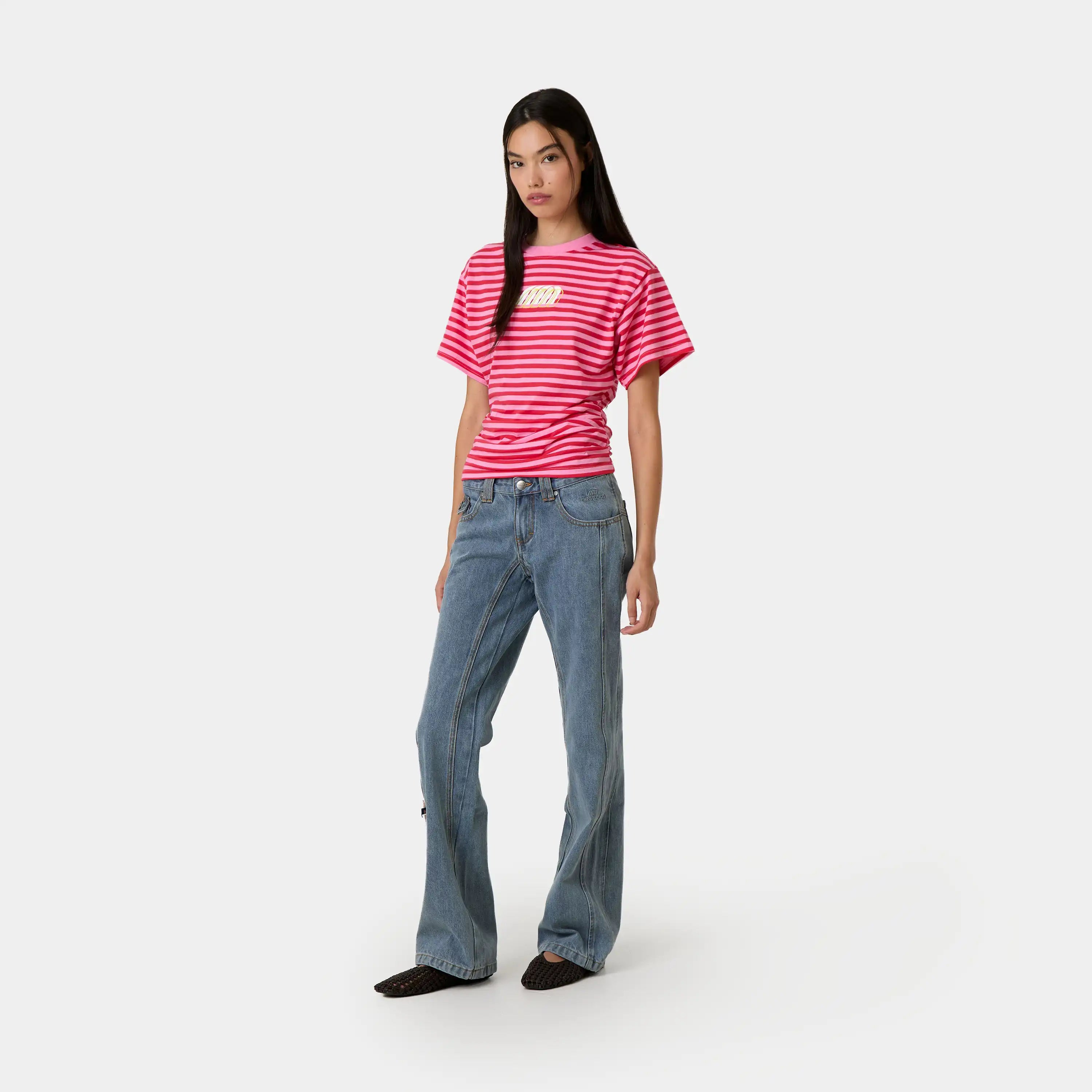 Medin Fucsia Striped Tee Woman T-Shirts Eme Studios