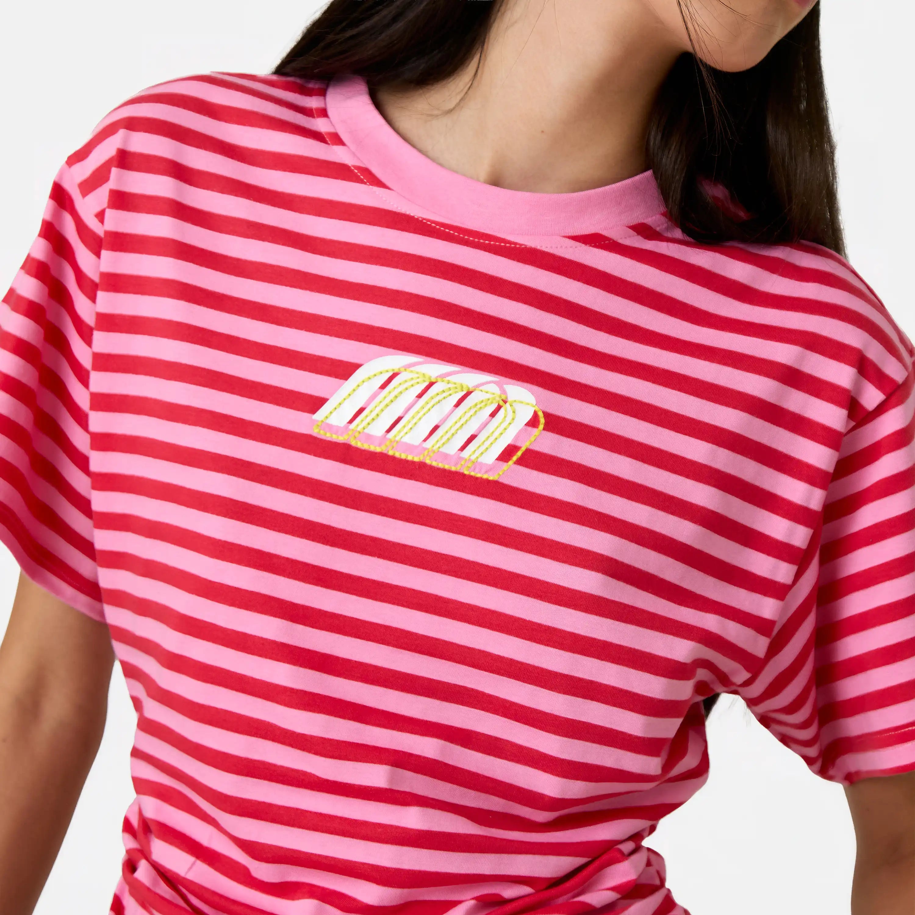 Medin Fucsia Striped Tee Woman T-Shirts Eme Studios