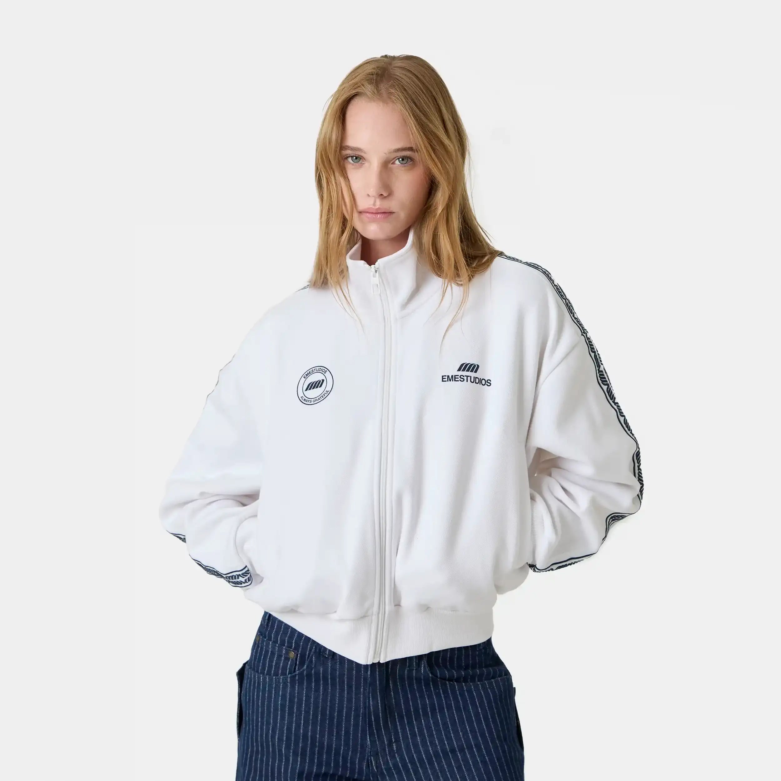 Cove Pearl Track Full Zip Crewneck Eme Studios