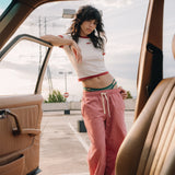 Marbe Salmon Striped Pants Pants Eme Studios