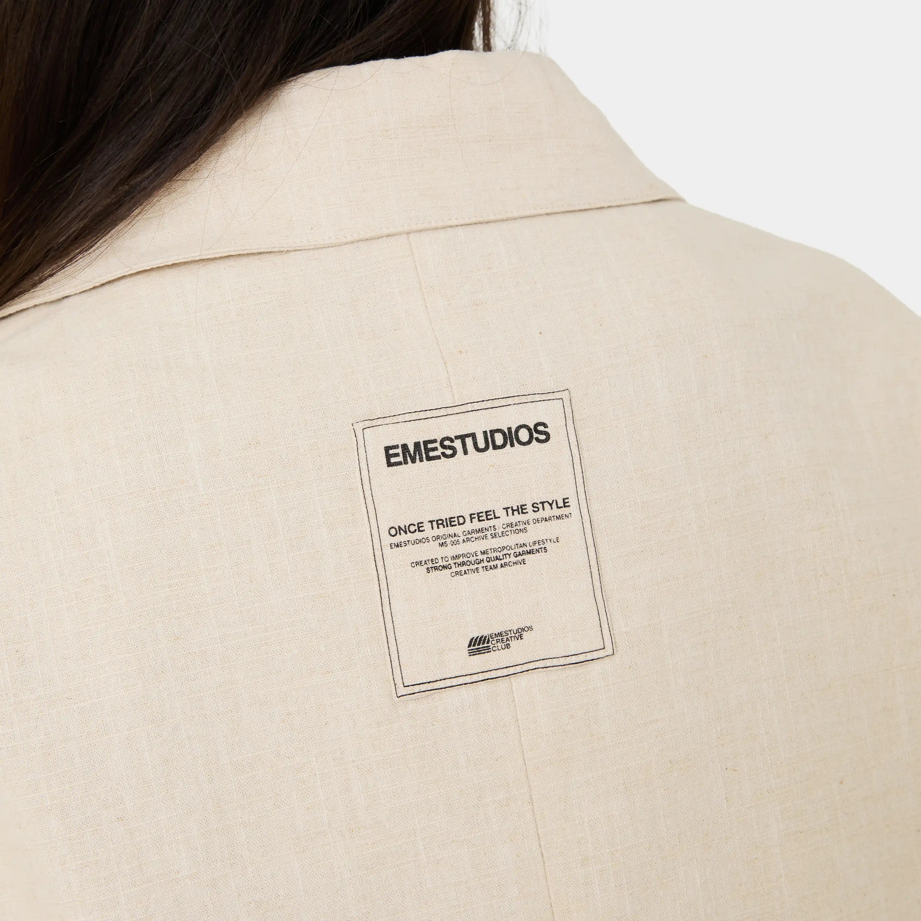Tide Off Sand Linen Blazer Outerwear Eme Studios