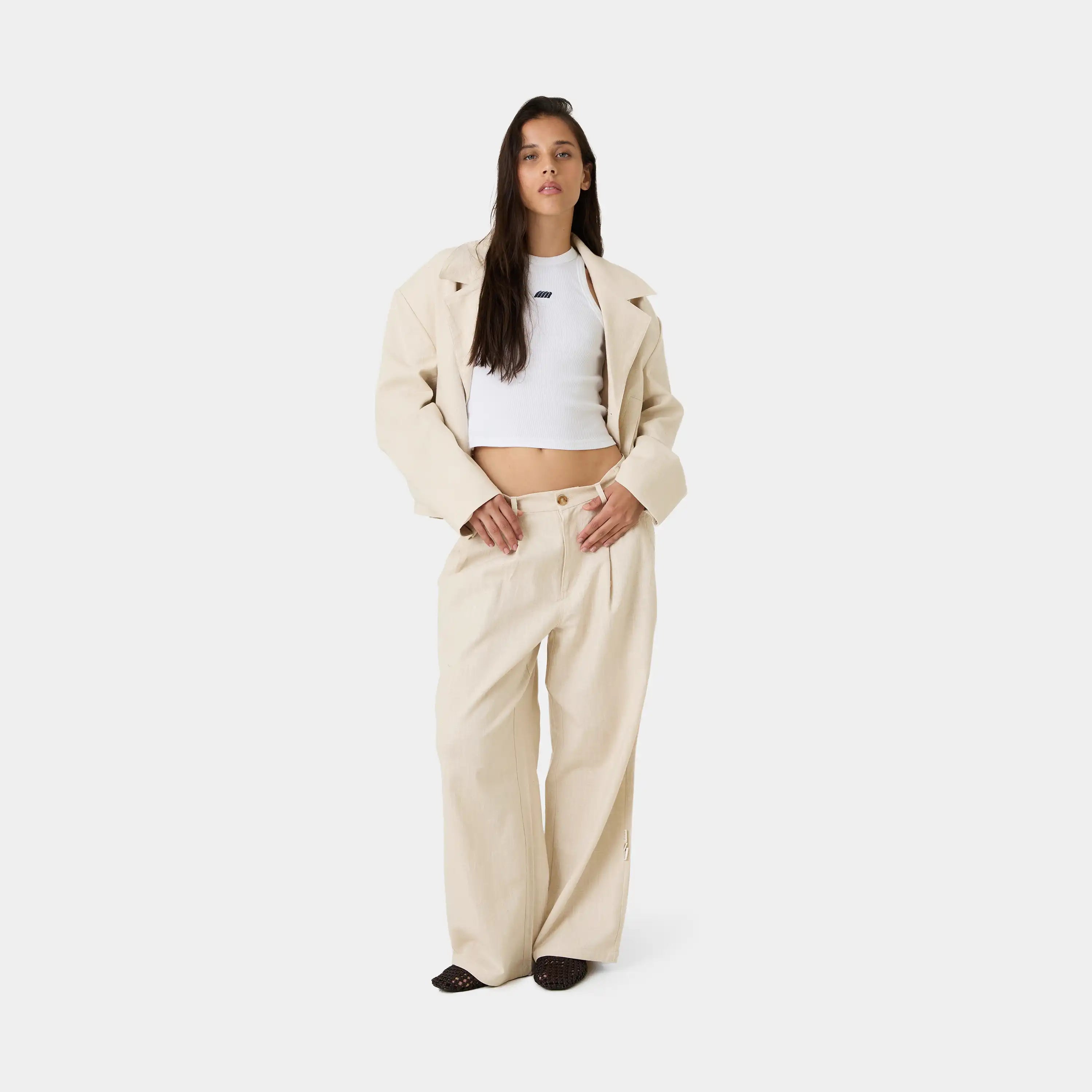 Tide Off Sand Tailored Pants Pants Eme Studios