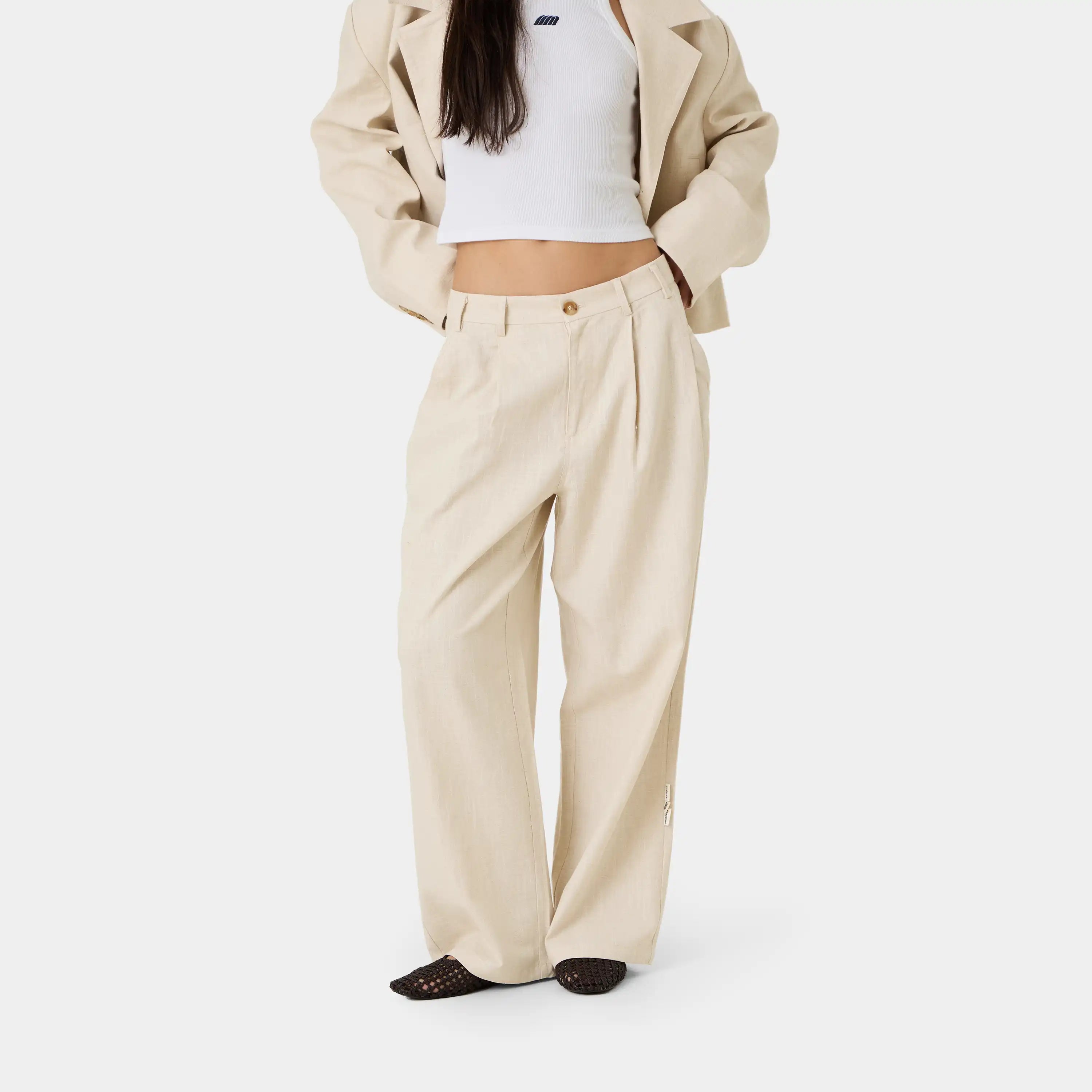 Tide Off Sand Tailored Pants Pants Eme Studios