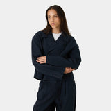 Tide Navy Linen Blazer Outerwear Eme Studios