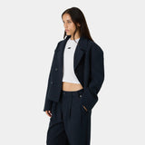 Tide Navy Linen Blazer Outerwear Eme Studios