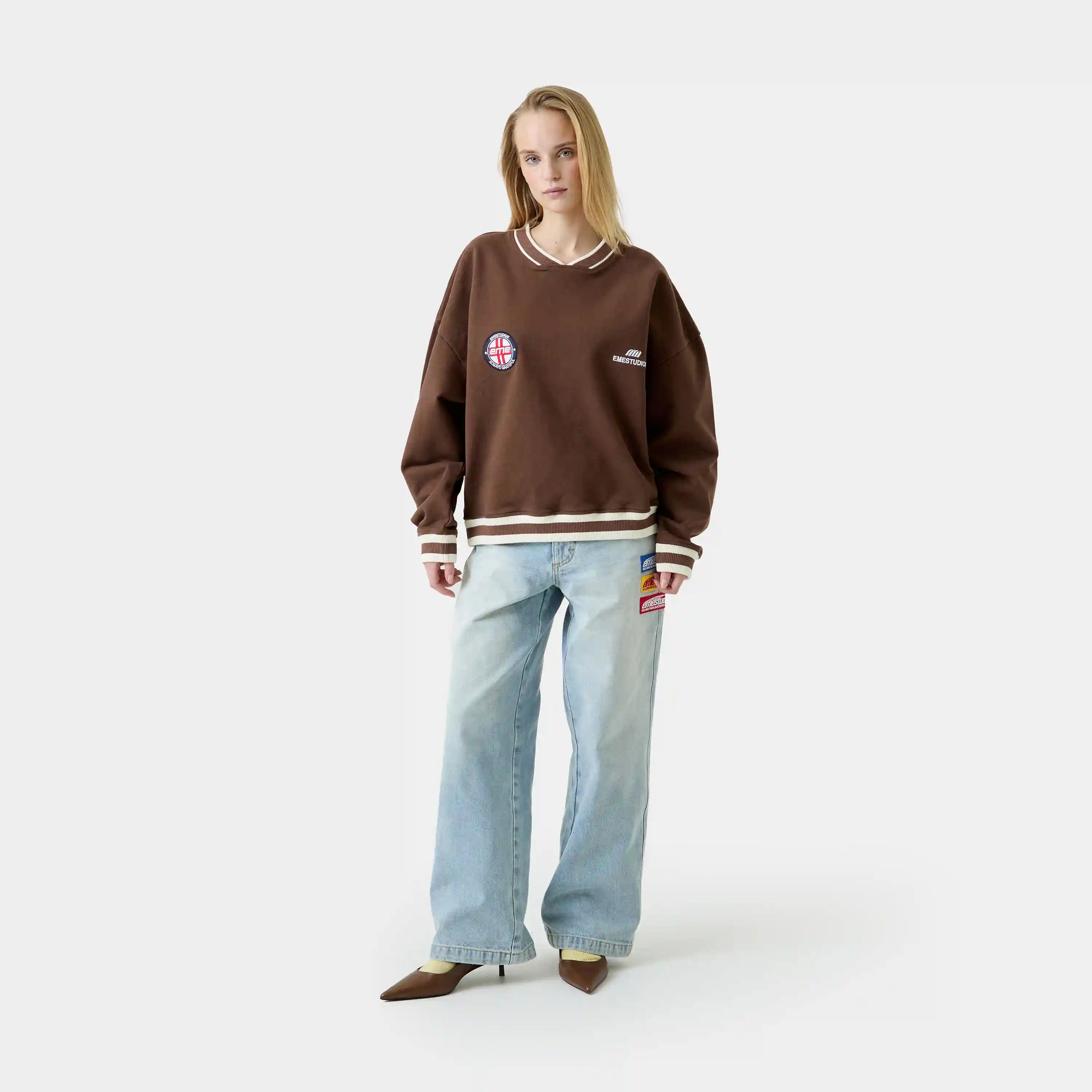 Academy Choco Oversized Crewneck Sweatshirts Eme Studios
