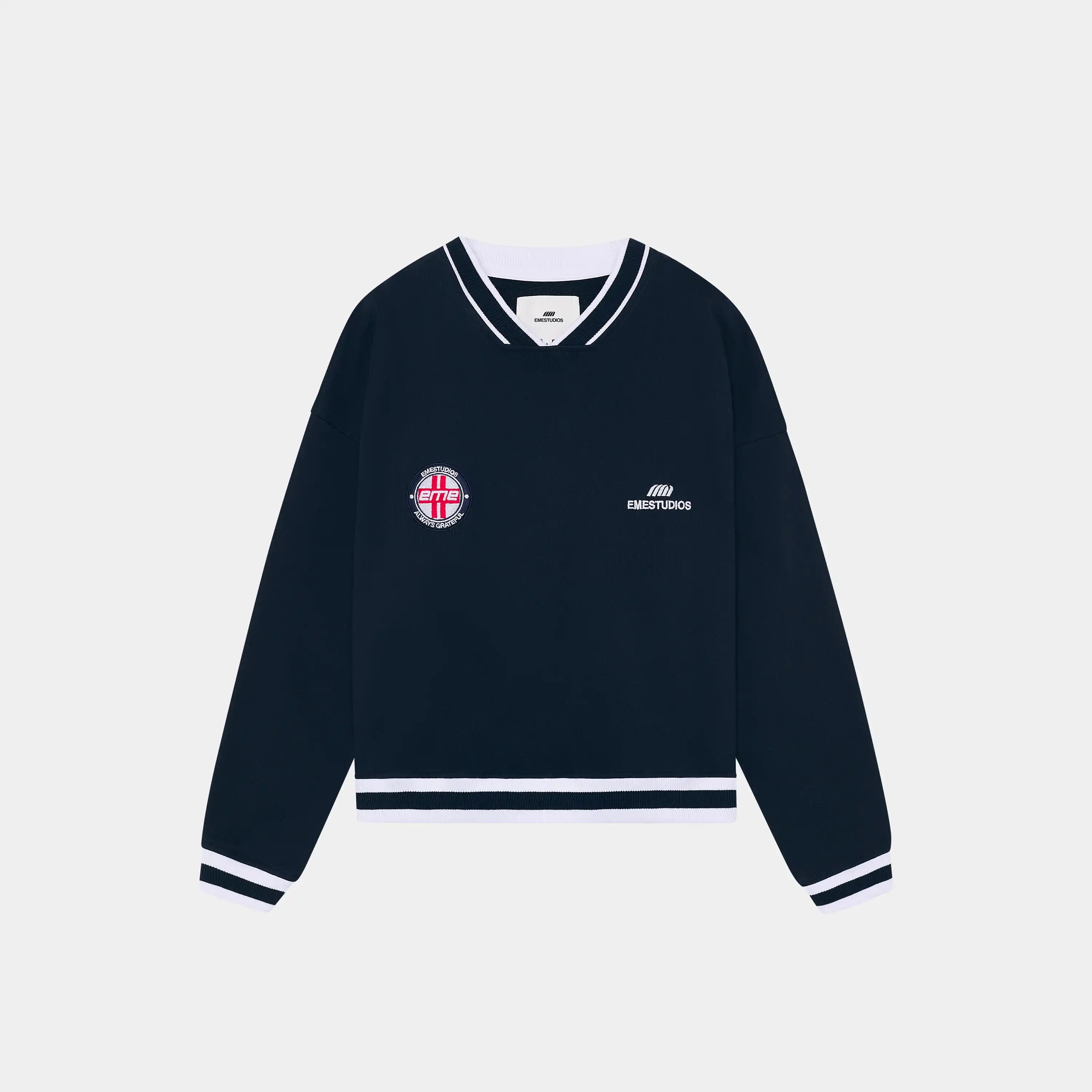 Academy Navy Oversized Crewneck