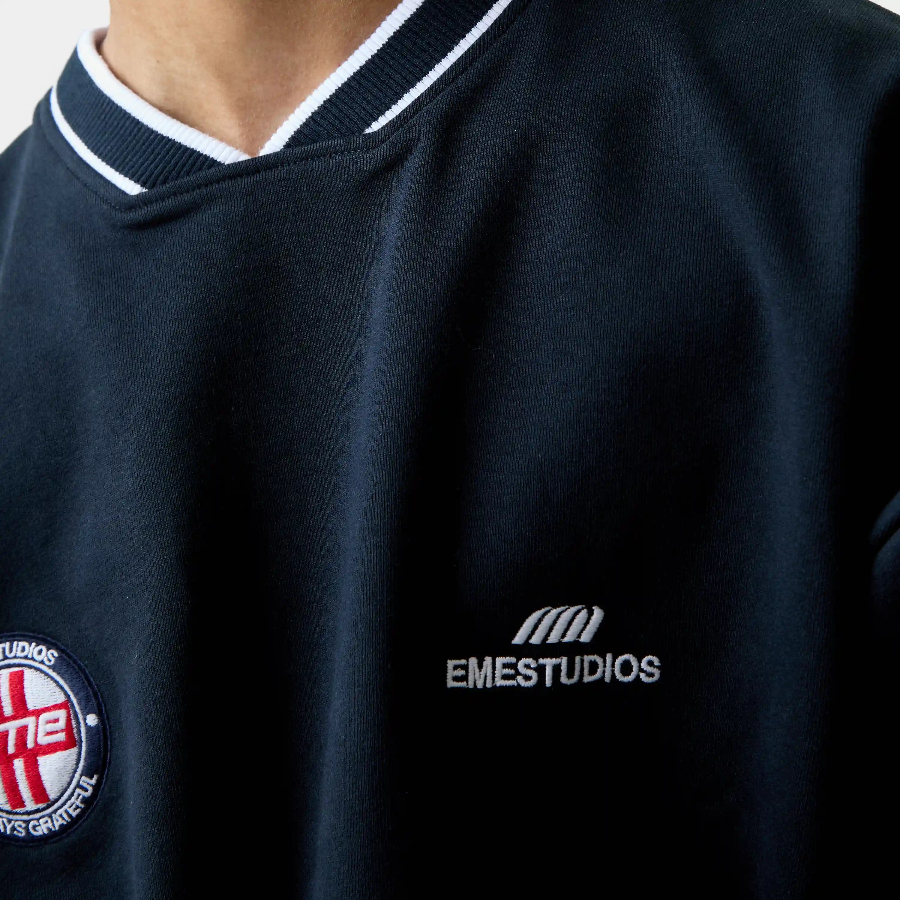 Academy Navy Oversized Crewneck Sweatshirts Eme Studios