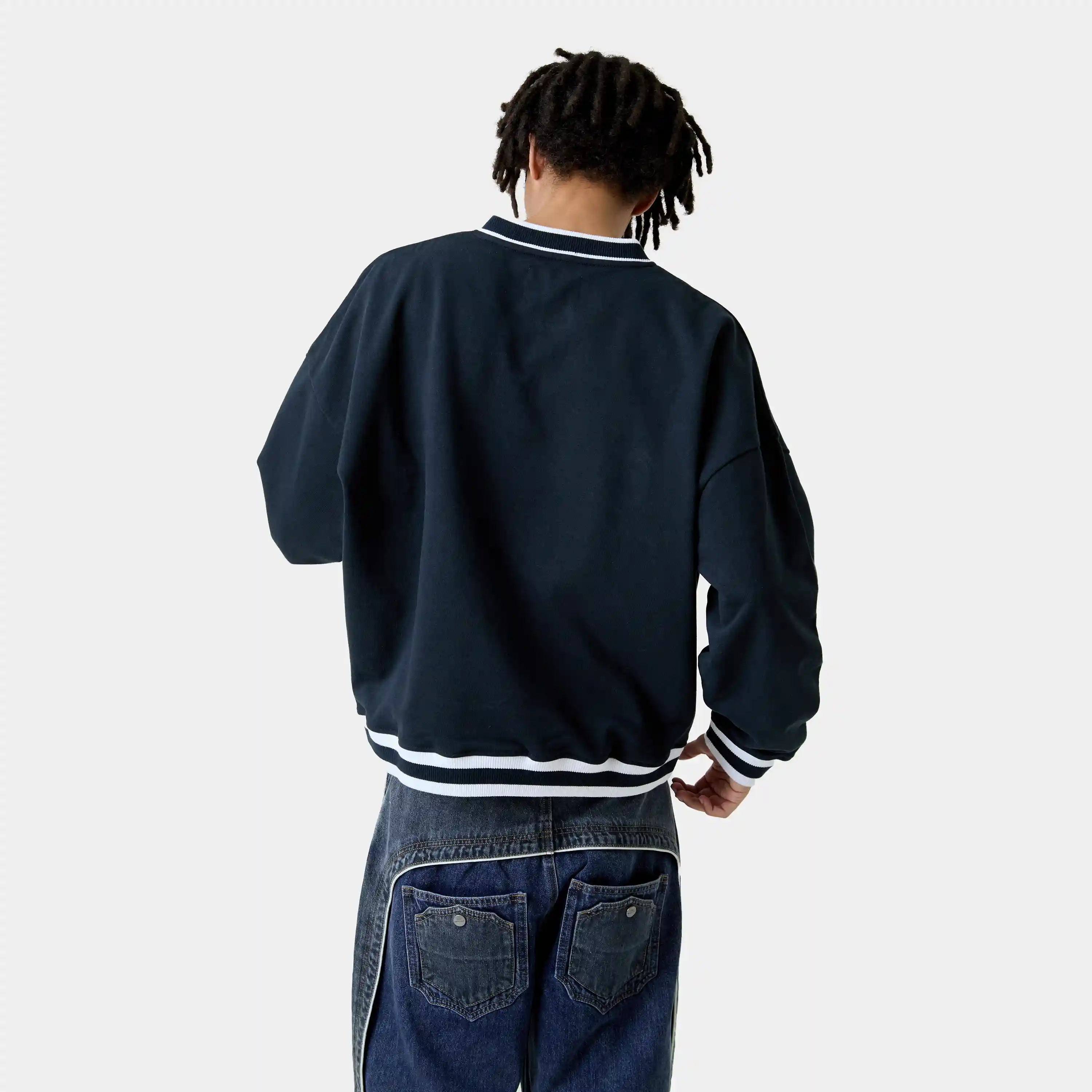 Academy Navy Oversized Crewneck Sweatshirts Eme Studios
