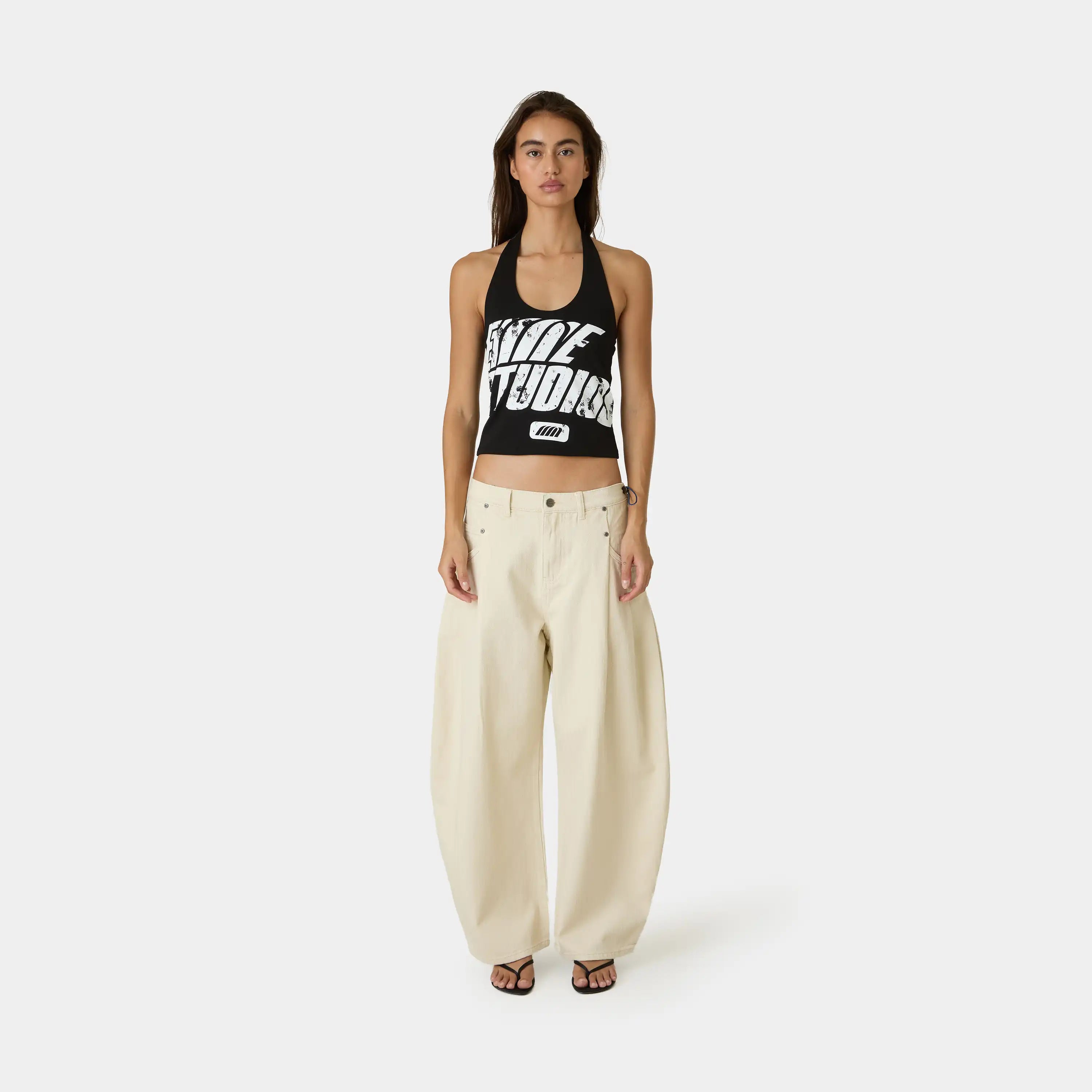 Annona Black Halter Top Woman T-Shirts Eme Studios