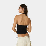 Annona Black Halter Top Woman T-Shirts Eme Studios