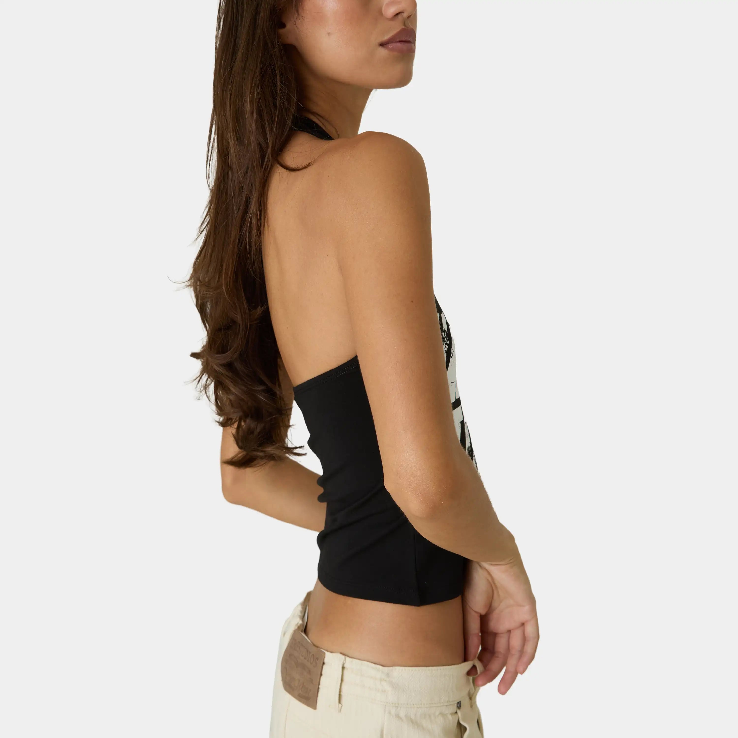 Annona Black Halter Top Woman T-Shirts Eme Studios