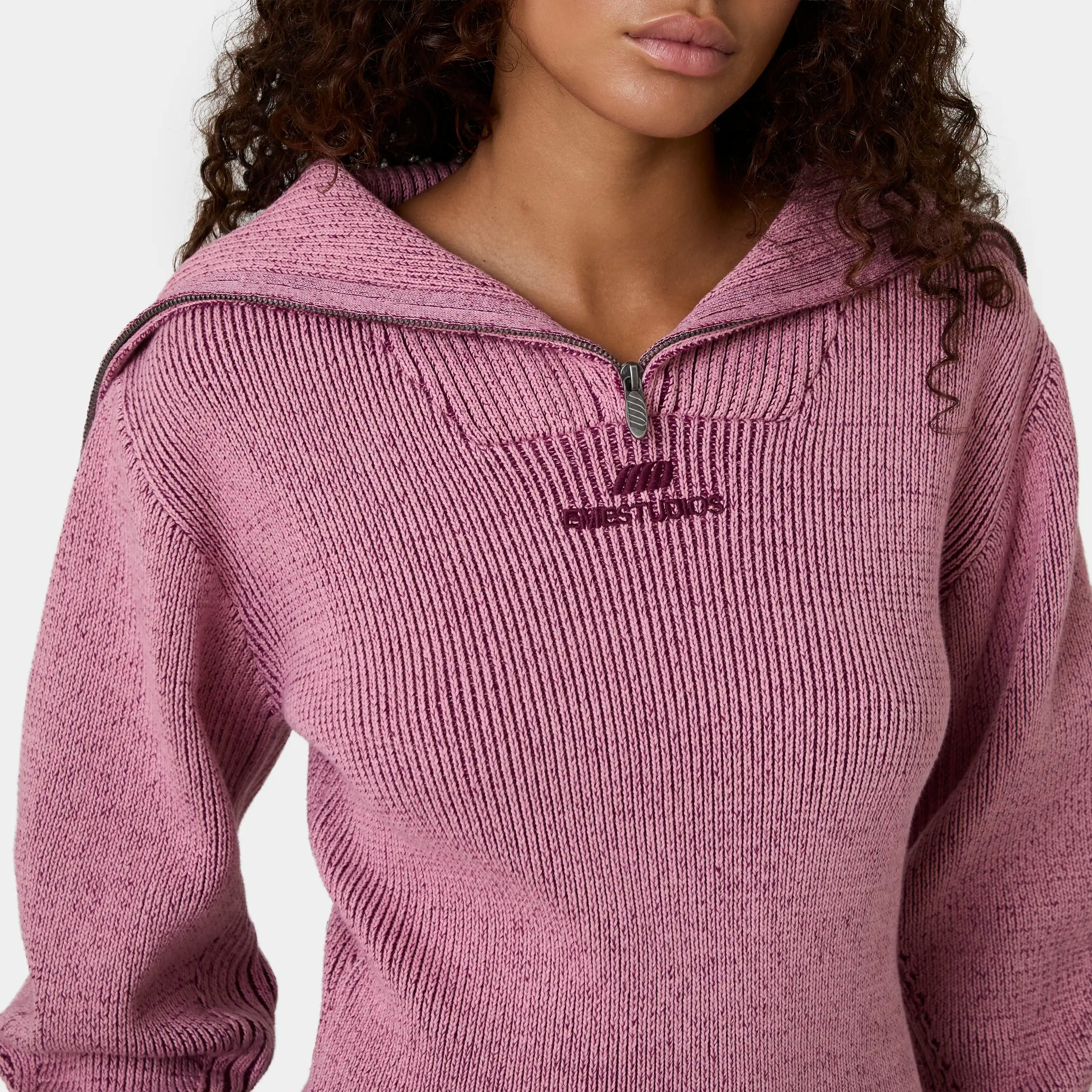 Aria Cotton Candy Zipper Knit Woman Knitwear Eme Studios