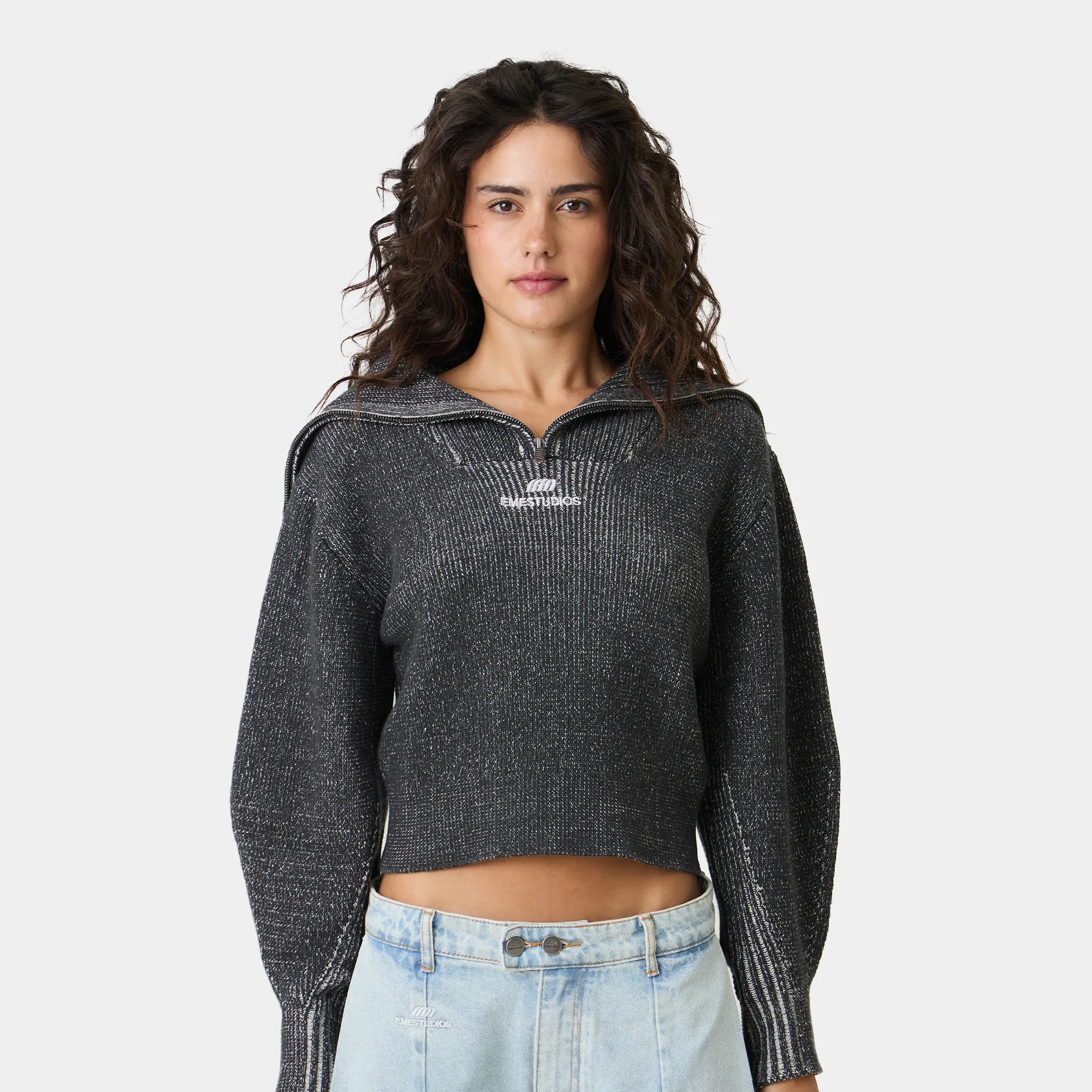 Aria Shadow Zipper Knit Woman Knitwear Eme Studios