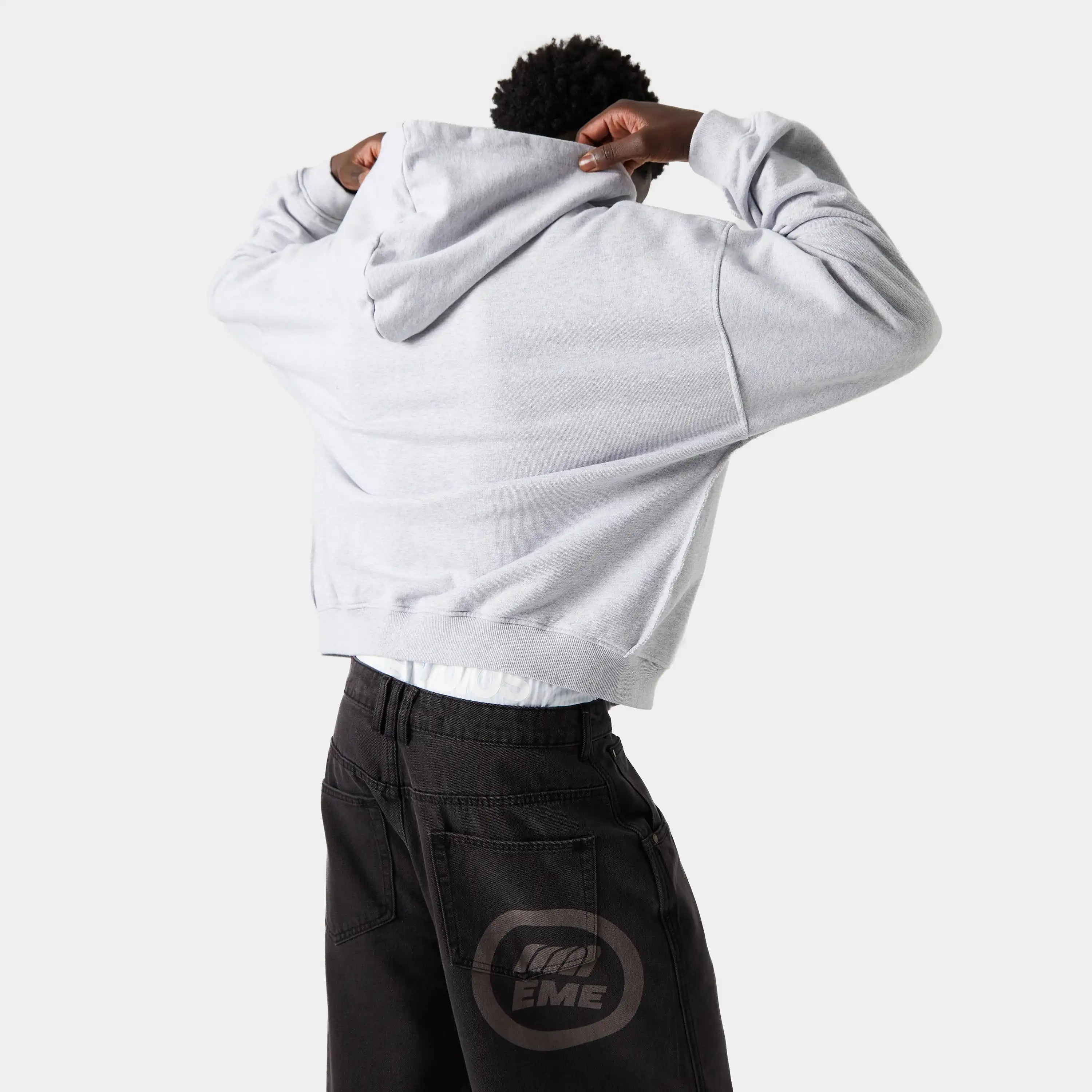 Badge Heather Grey Full Zip Hoodies eme