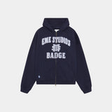Badge Navy Full Zip Hoodies eme
