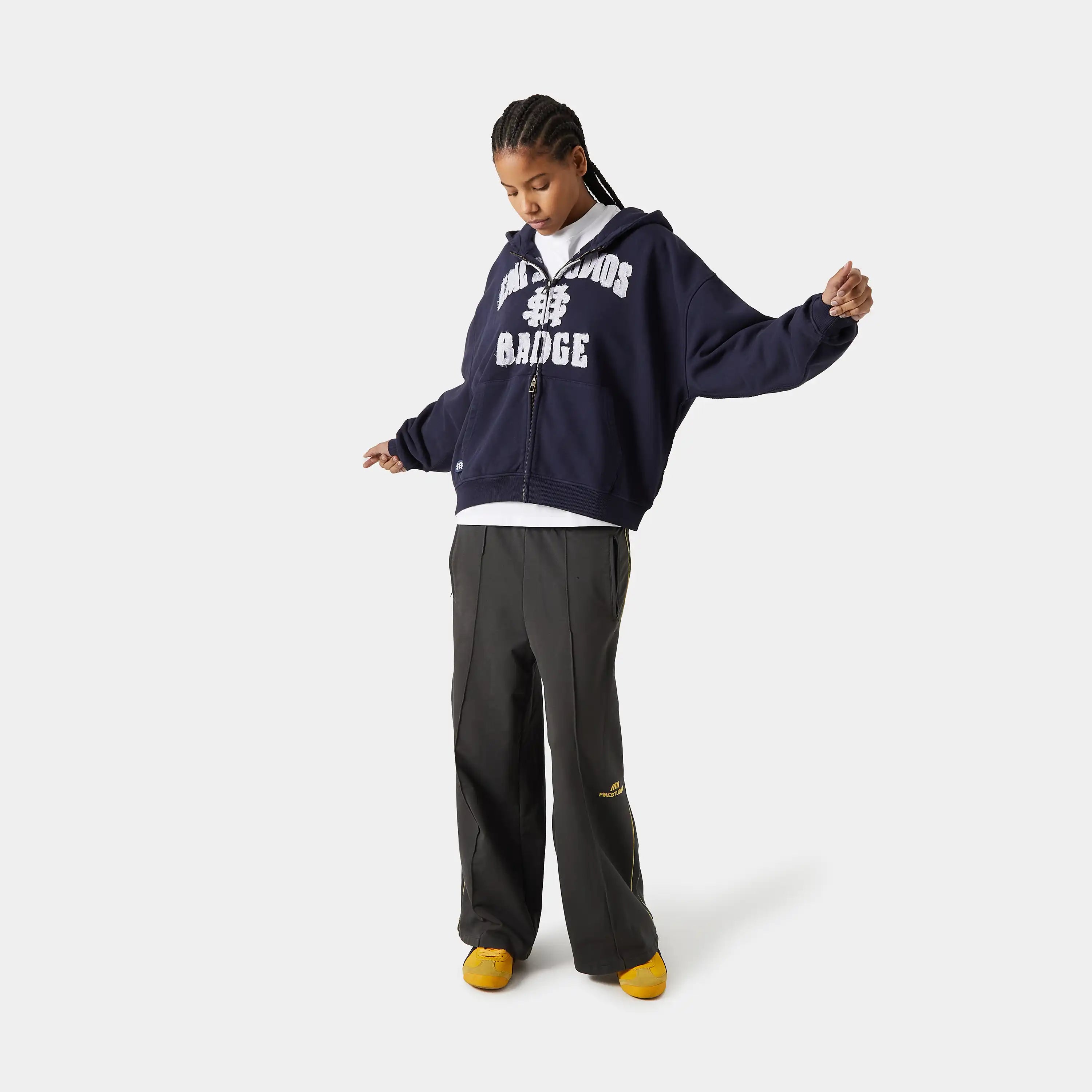 Badge Navy Full Zip Hoodies eme