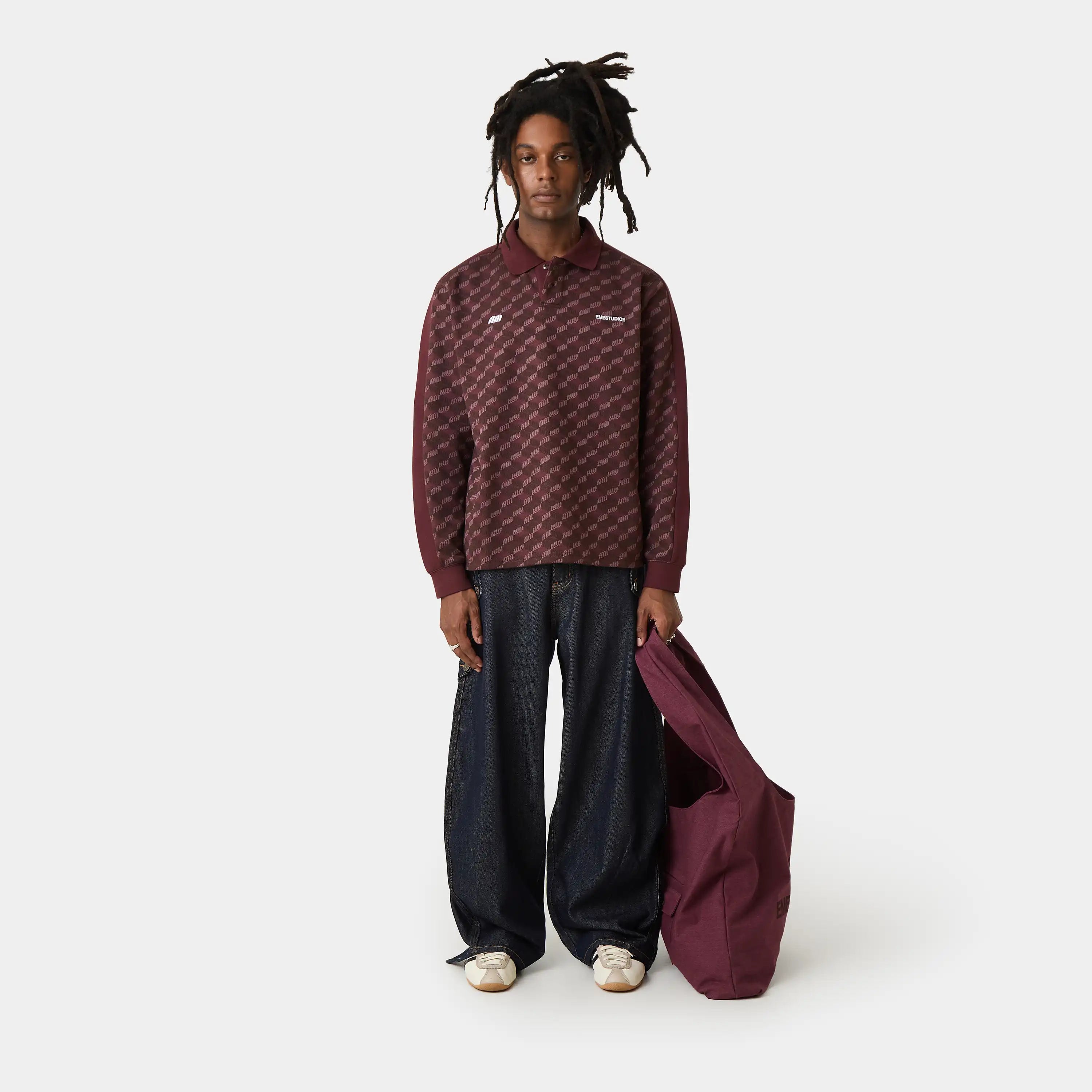 Barry Burgundy Polo Knitwear Eme Studios