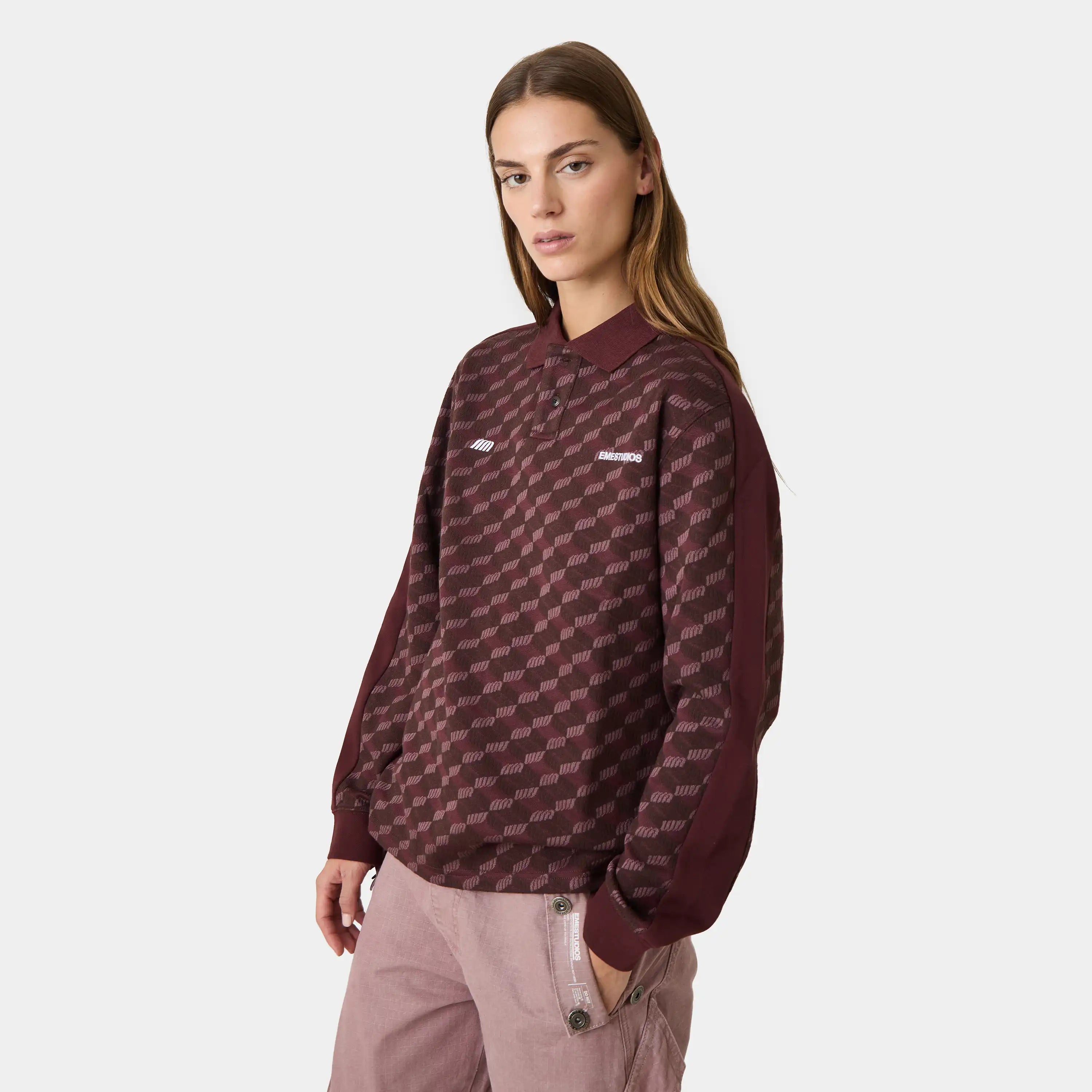 Barry Burgundy Polo Knitwear Eme Studios