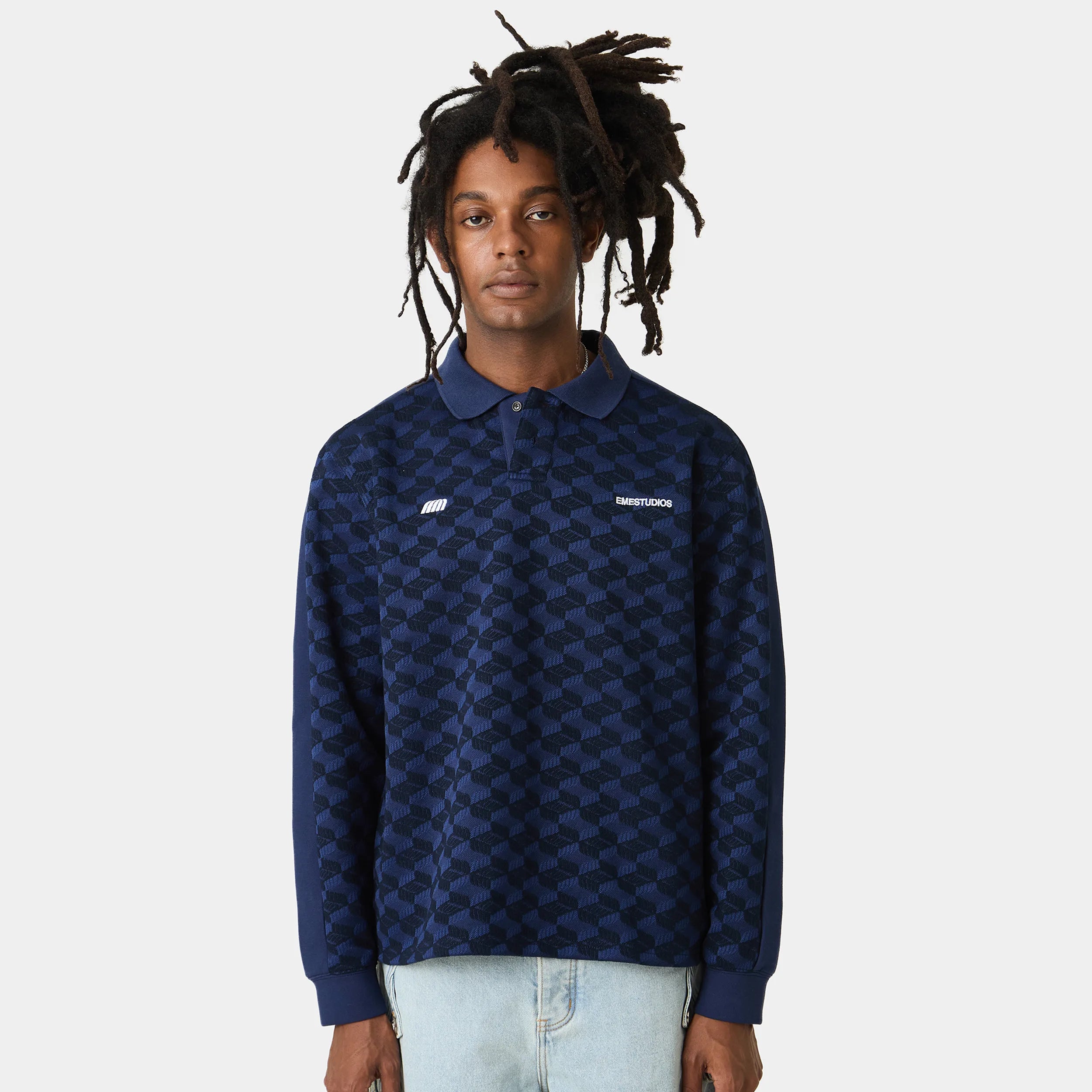 Barry Navy Polo Knitwear Eme Studios