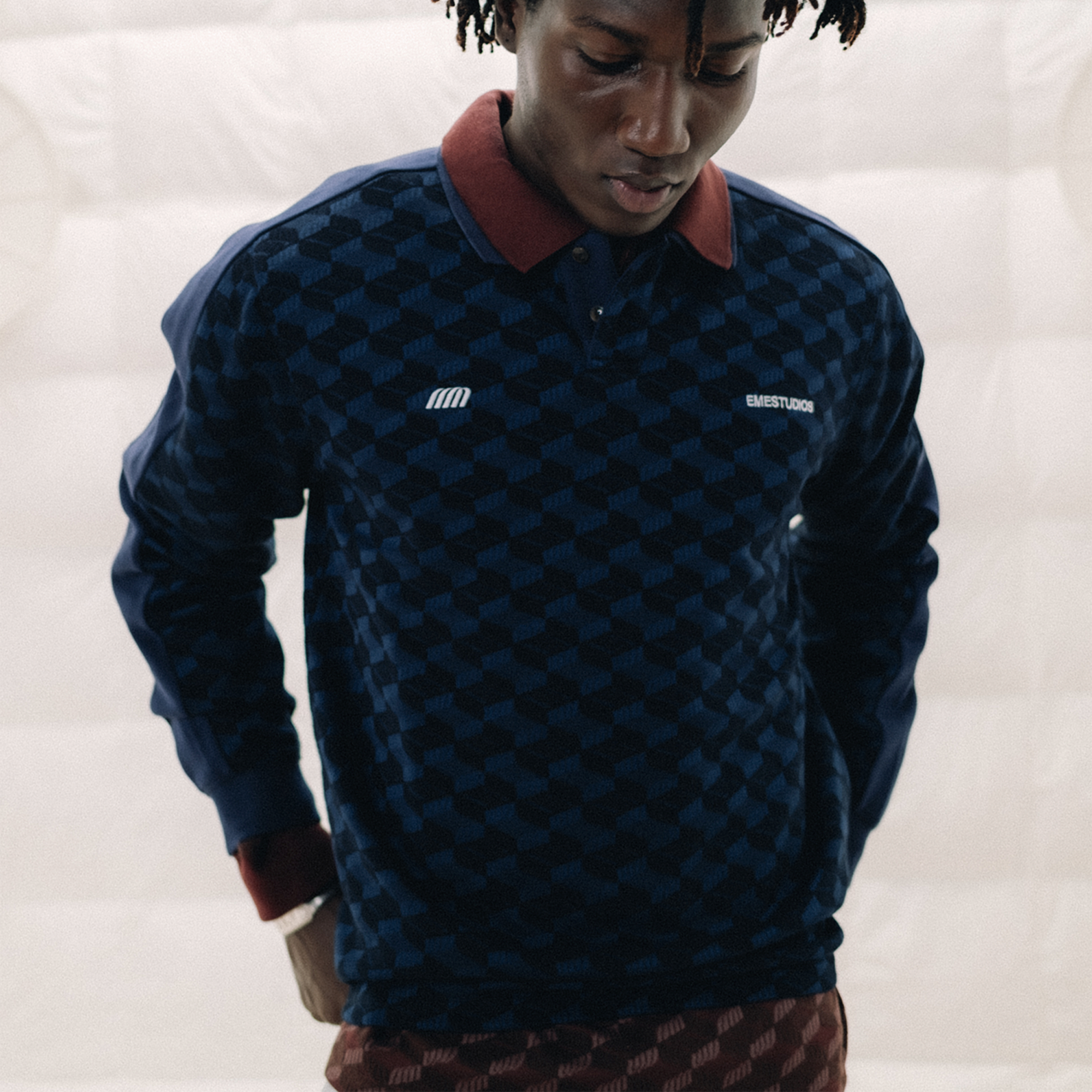Barry Navy Polo Knitwear Eme Studios