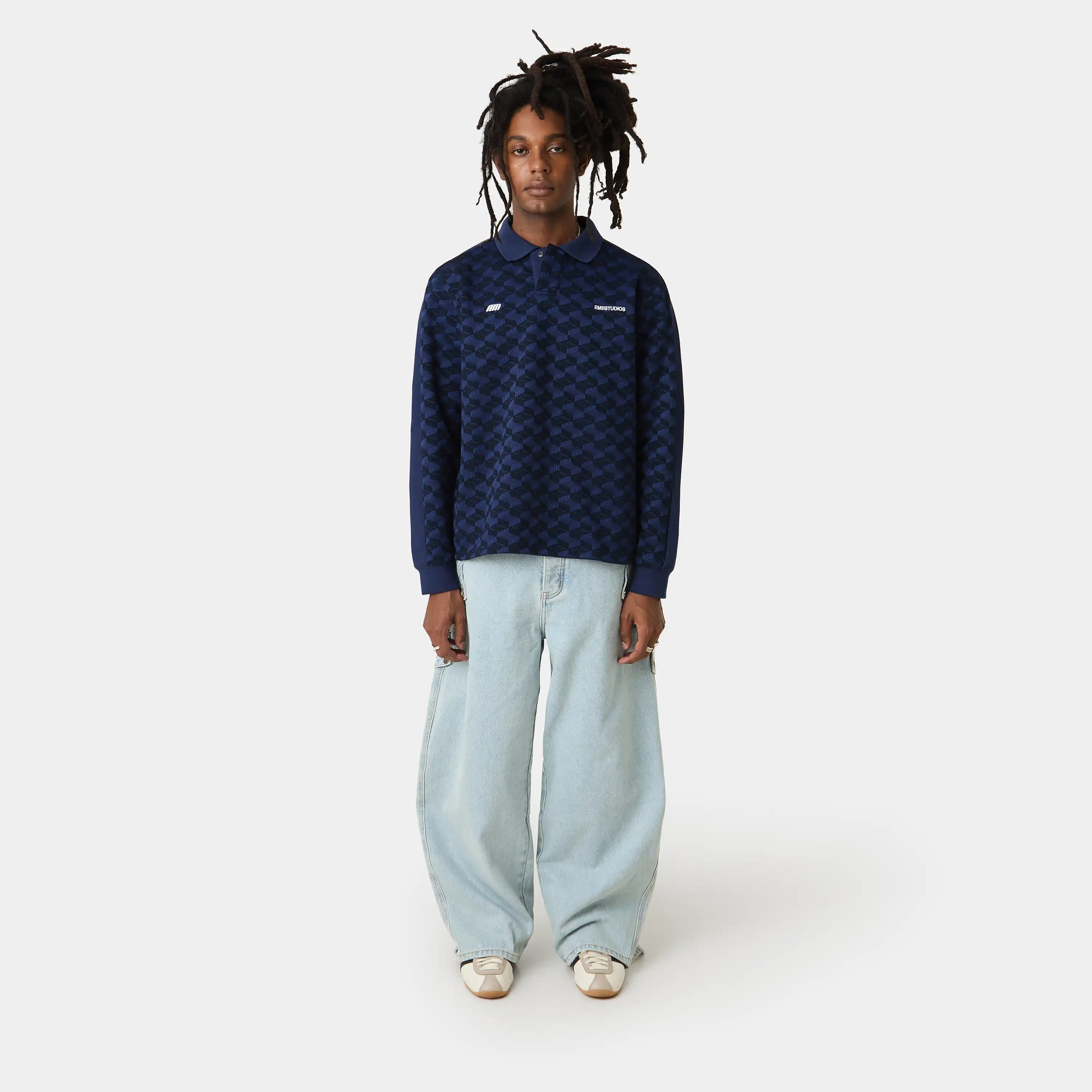 Barry Navy Polo Knitwear Eme Studios