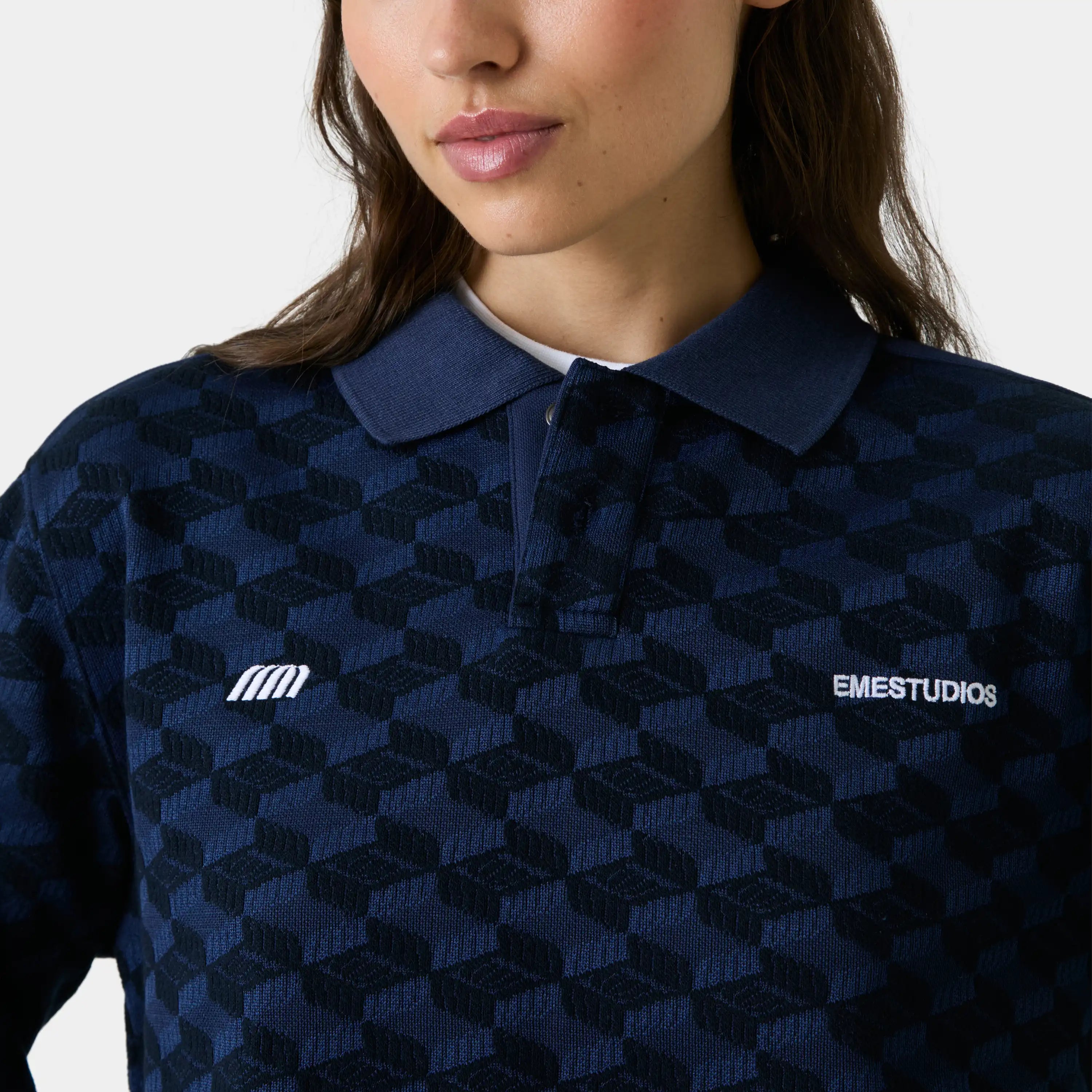 Barry Navy Polo Knitwear Eme Studios