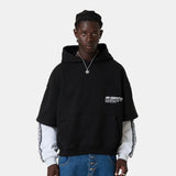 Baseline Navy Double Sleeve Oversized Hoodie Hoodies Eme Studios