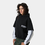 Baseline Navy Double Sleeve Oversized Hoodie Hoodies Eme Studios
