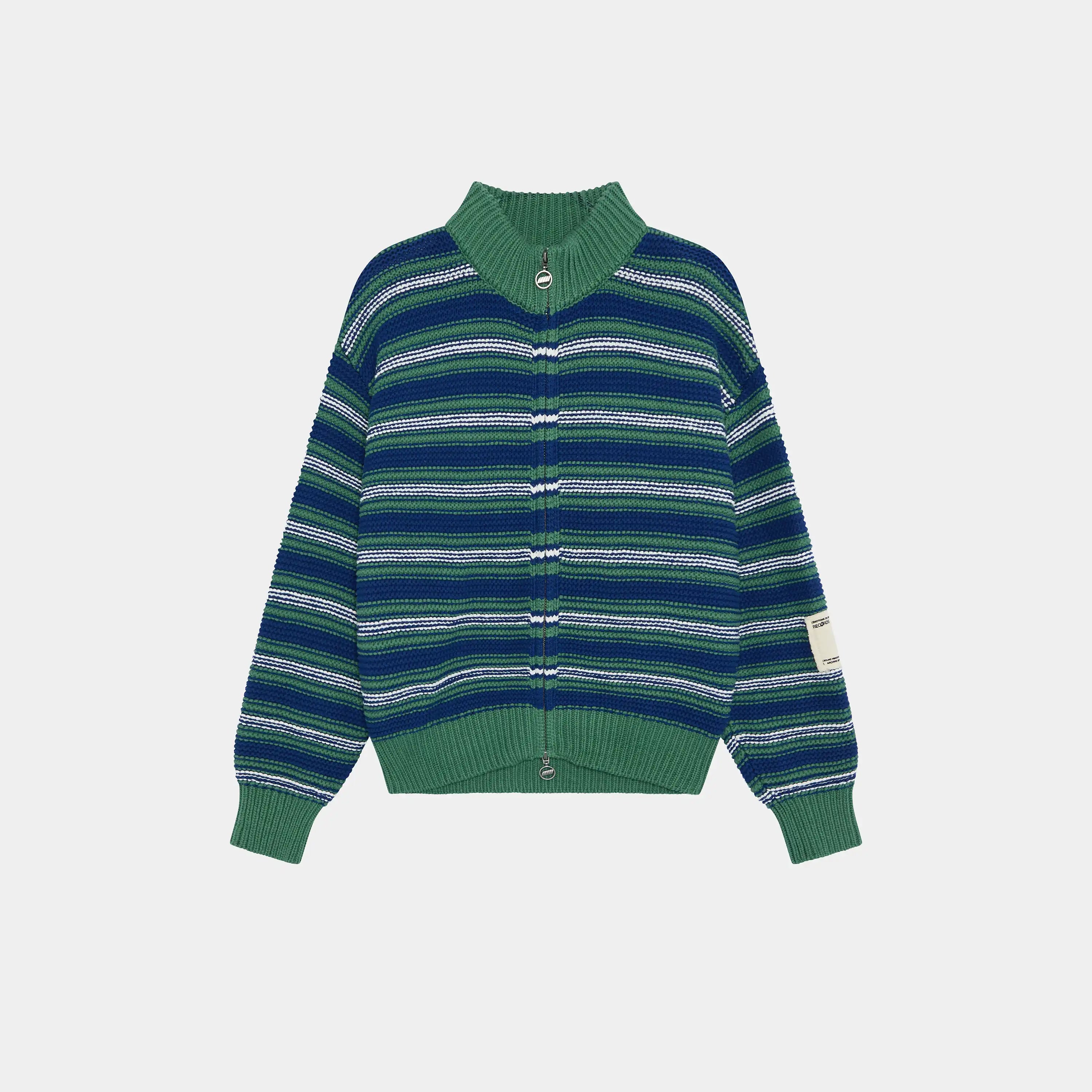 Blush Striped Zipper Knit Knitwear Eme Studios